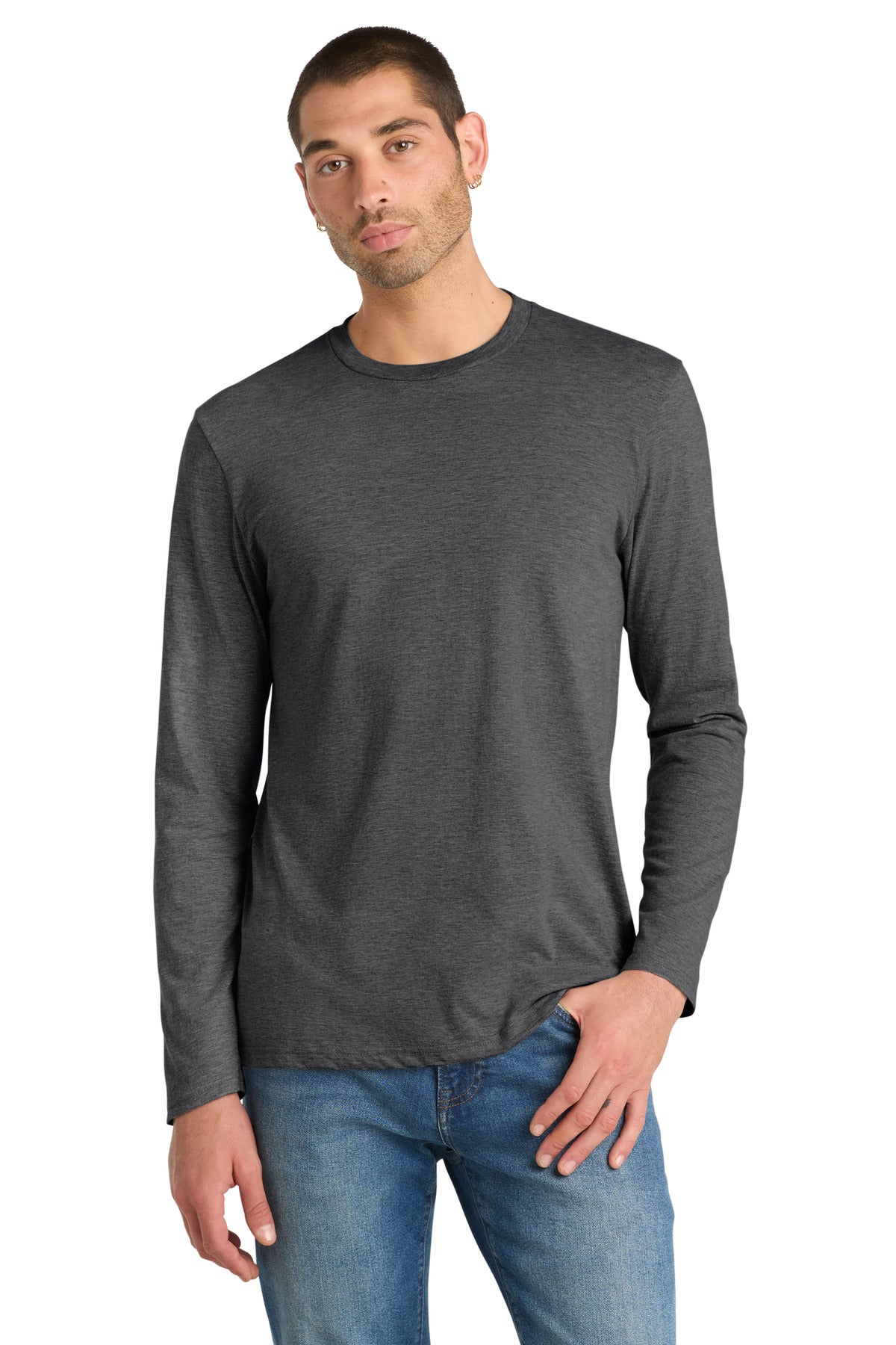 Custom Heathered Charcoal V.I.T. Tee Long Sleeve DT6200, personalized by SanCanDo Swag in Argyle, TX