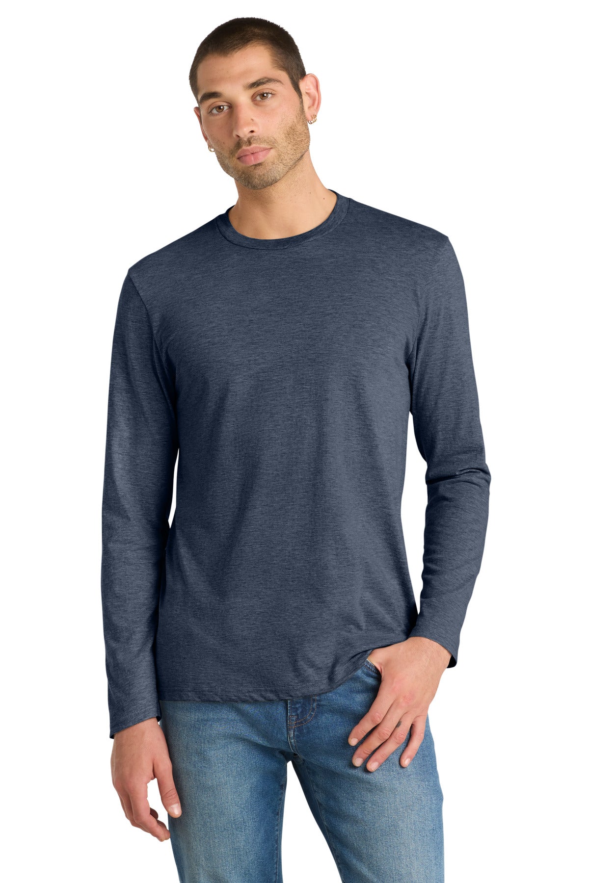 Custom Heathered Navy V.I.T. Tee Long Sleeve DT6200, personalized by SanCanDo Swag in Argyle, TX