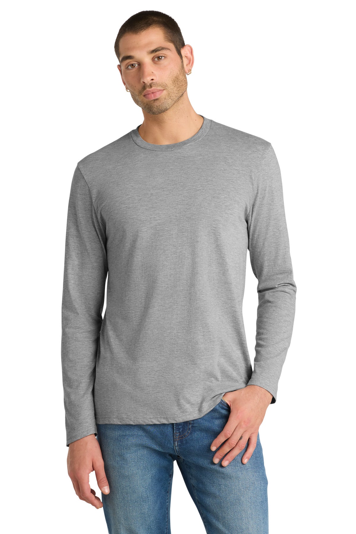 Custom Light Heather Grey V.I.T. Tee Long Sleeve DT6200, personalized by SanCanDo Swag in Argyle, TX