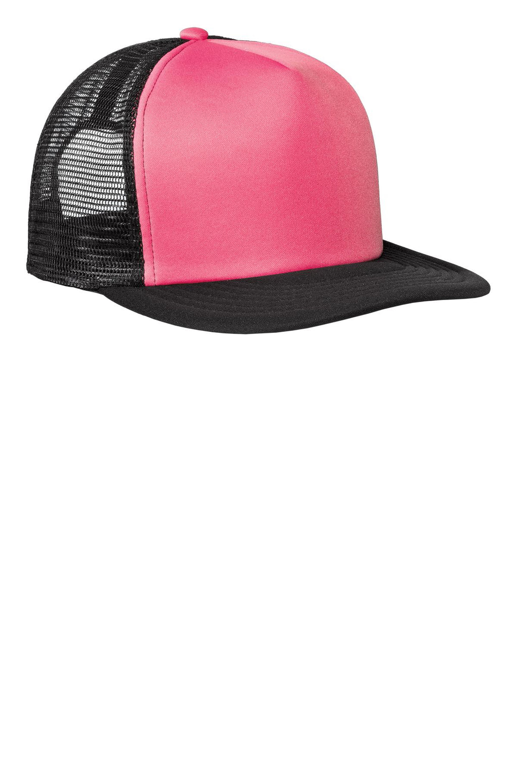 Custom Neon Pink Flat Bill Snapback Trucker Cap DT624, personalized by SanCanDo Swag in Argyle, TX