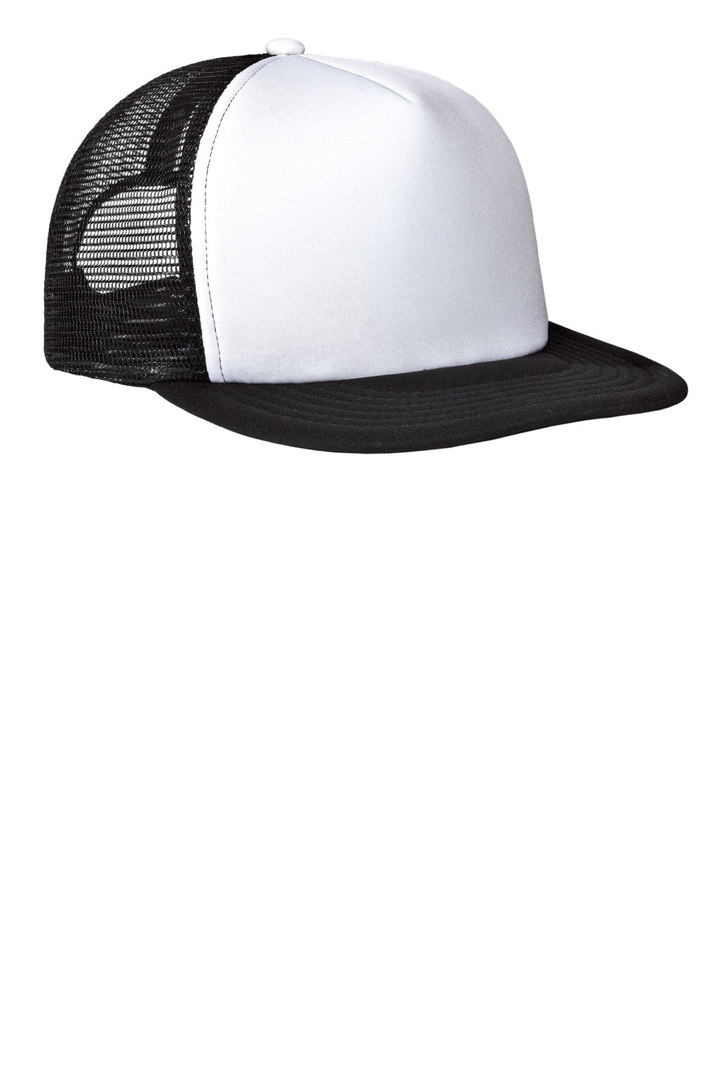 Custom White Flat Bill Snapback Trucker Cap DT624, personalized by SanCanDo Swag in Argyle, TX