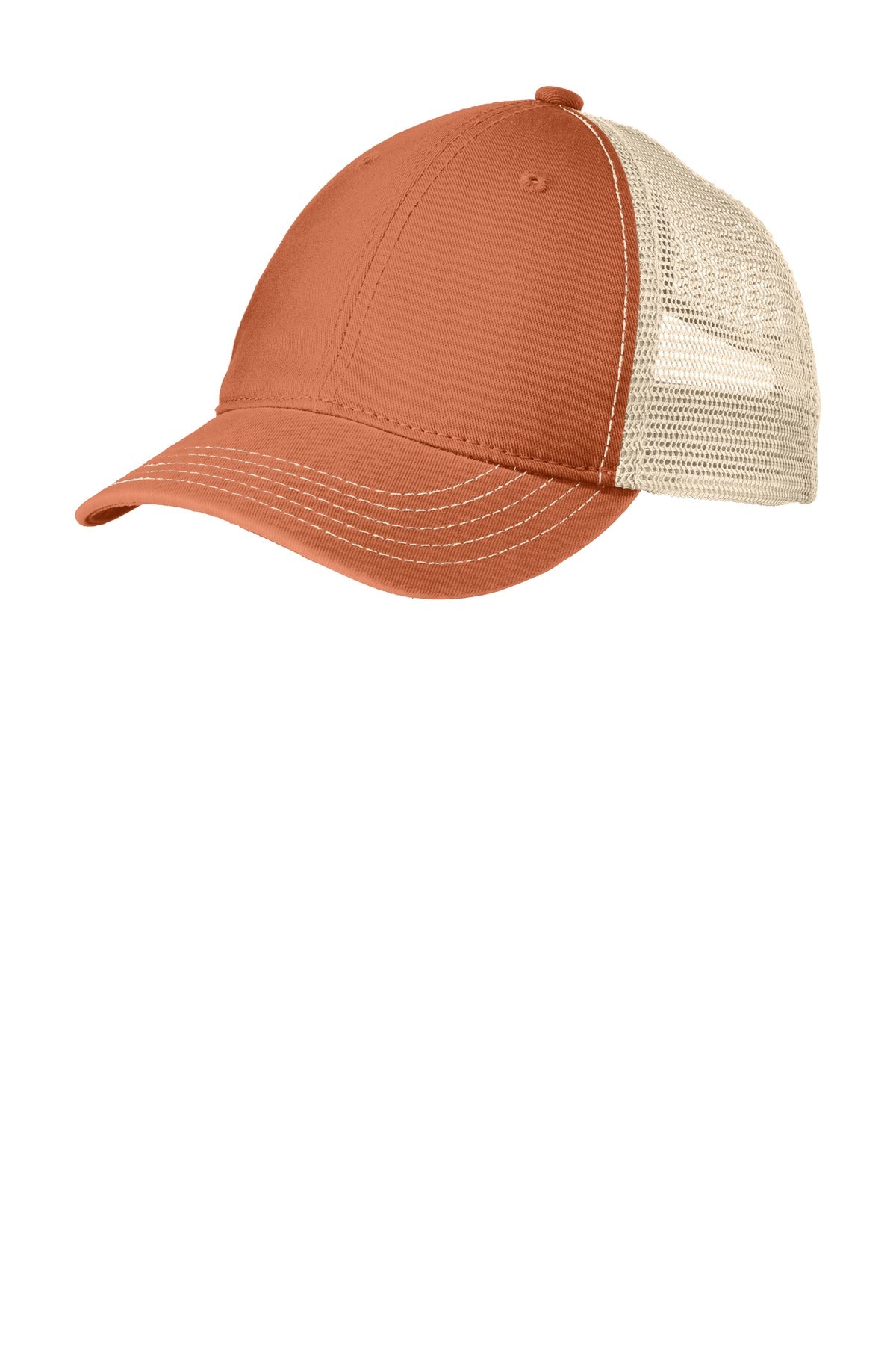 Custom Burnt Orange/ Stone Super Soft Mesh Back Cap DT630, personalized by SanCanDo Swag in Argyle, TX