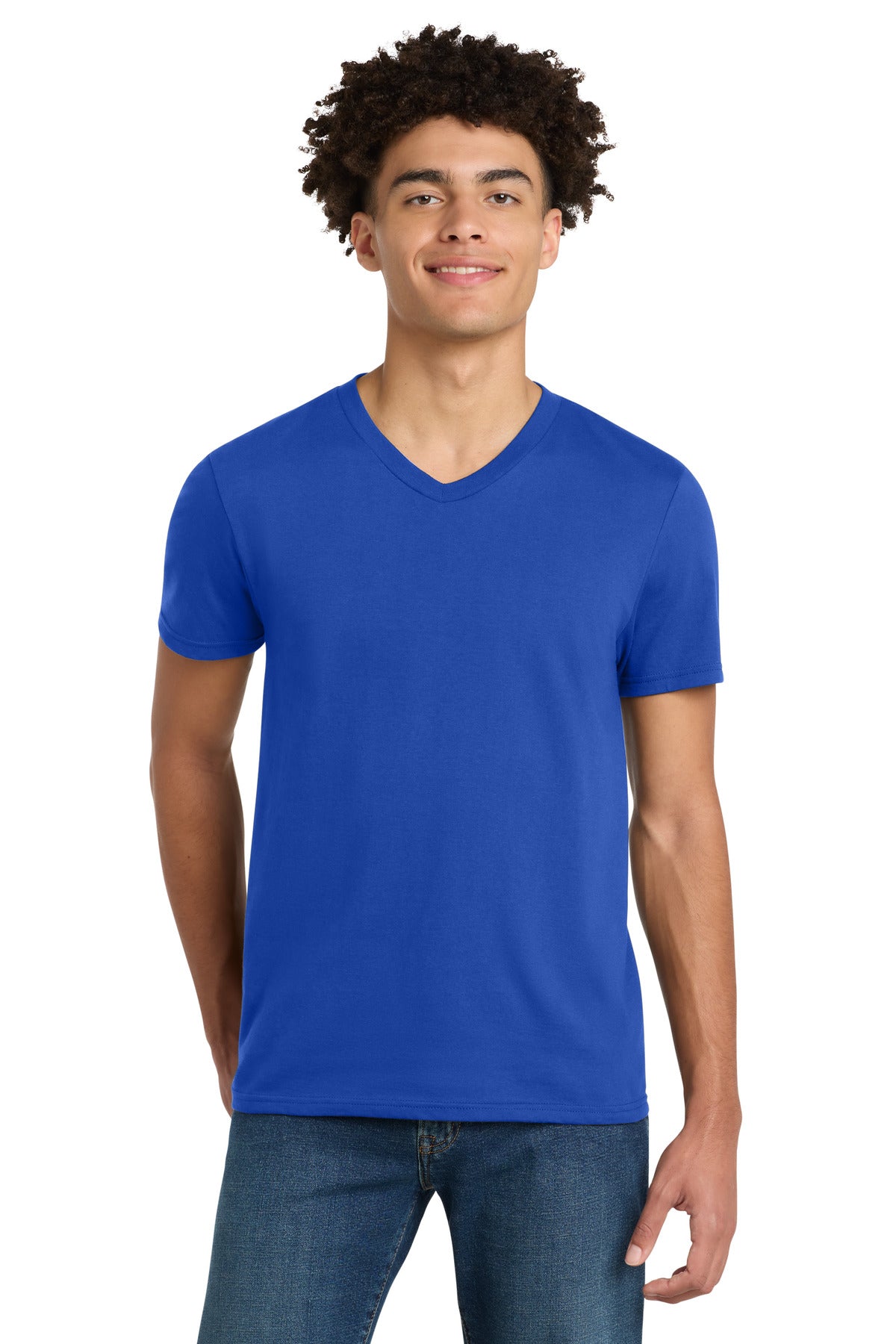 Custom Deep Royal V.I.T. Tee V-Neck DT6500, personalized by SanCanDo Swag in Argyle, TX