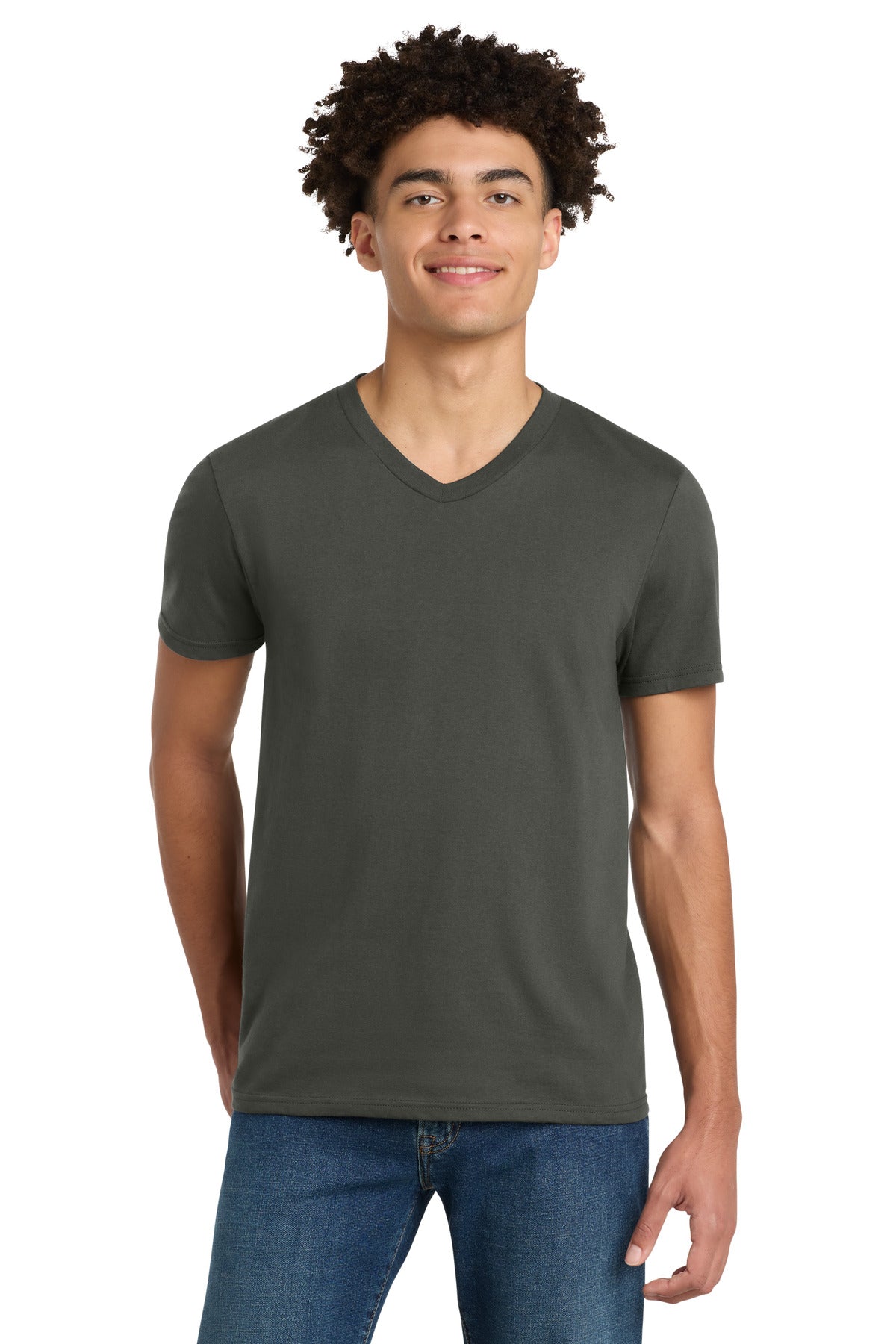 Custom Deepest Grey V.I.T. Tee V-Neck DT6500, personalized by SanCanDo Swag in Argyle, TX