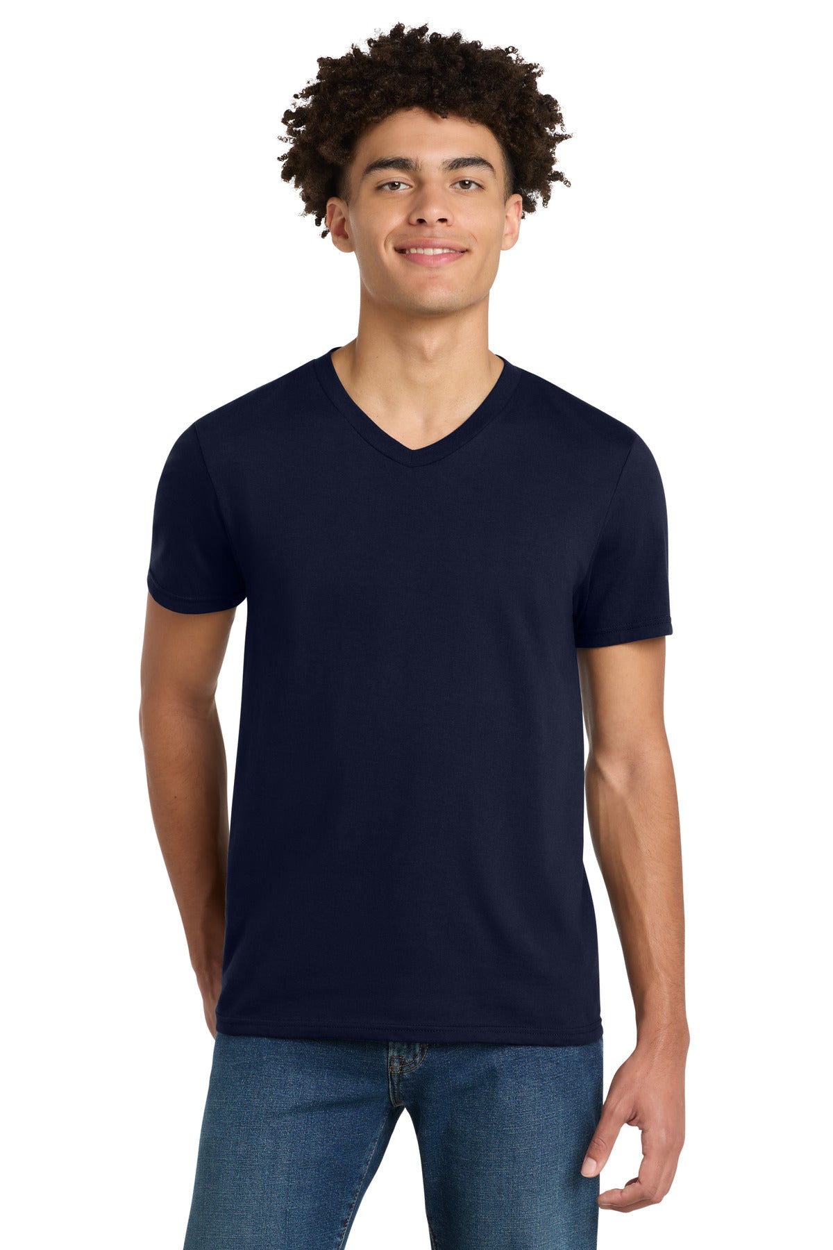 Custom New Navy V.I.T. Tee V-Neck DT6500, personalized by SanCanDo Swag in Argyle, TX
