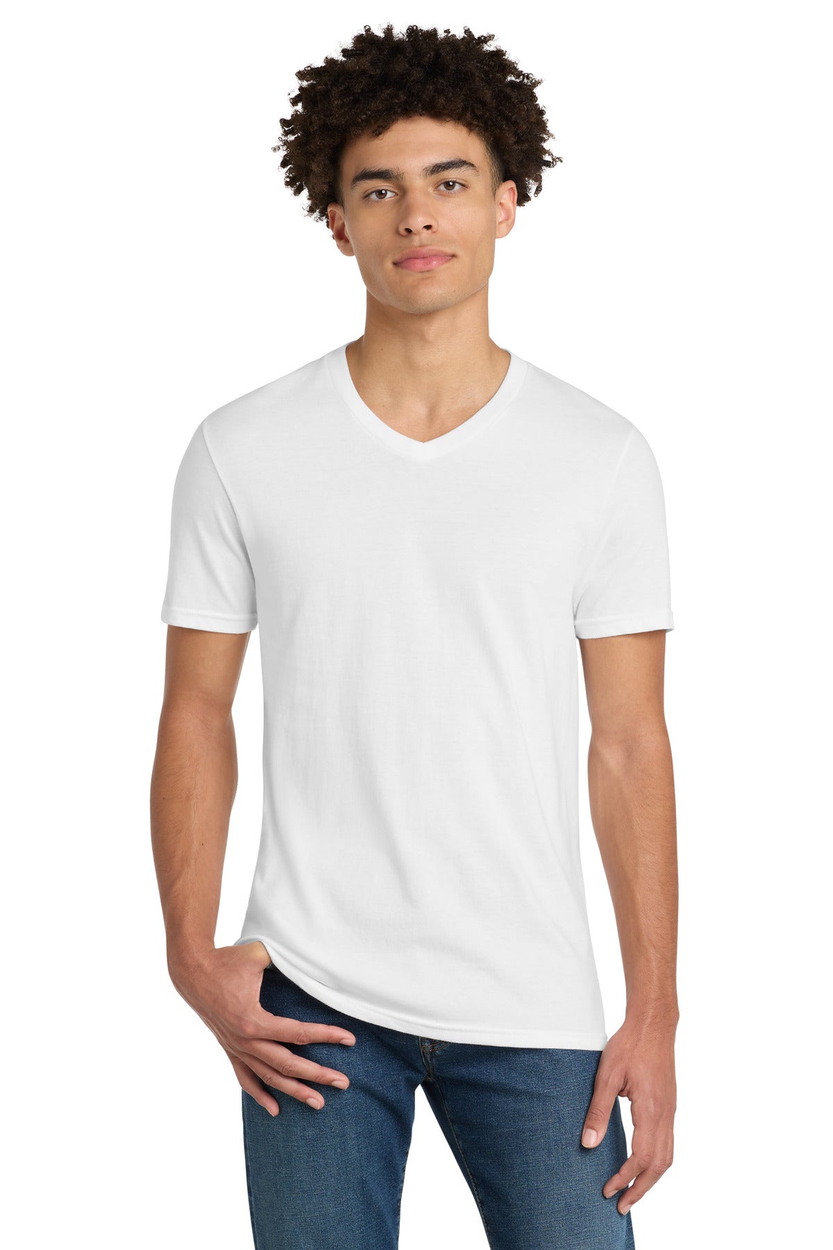 Custom White V.I.T. Tee V-Neck DT6500, personalized by SanCanDo Swag in Argyle, TX
