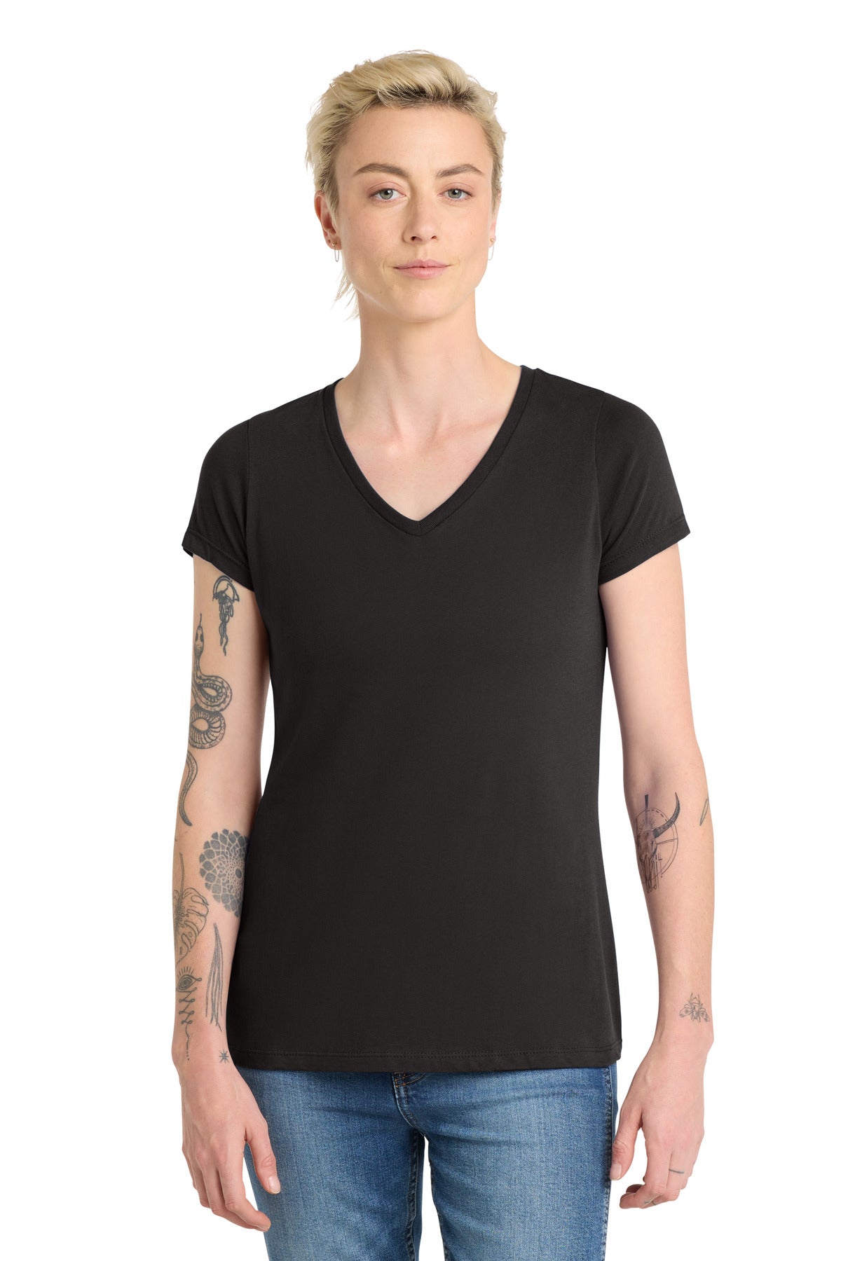 Custom Black Women's V.I.T. Tee V-Neck DT6503, personalized by SanCanDo Swag in Argyle, TX