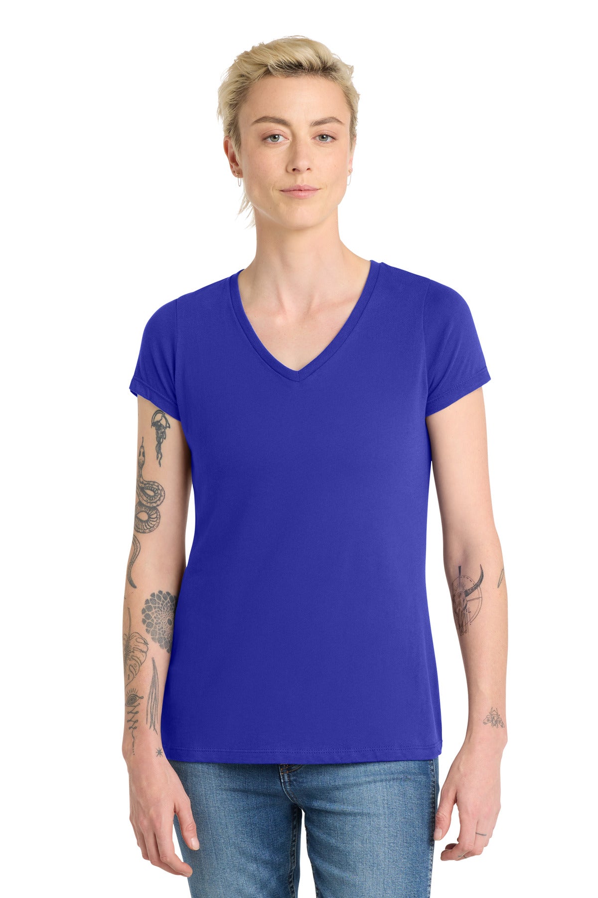 Custom Deep Royal Women's V.I.T. Tee V-Neck DT6503, personalized by SanCanDo Swag in Argyle, TX