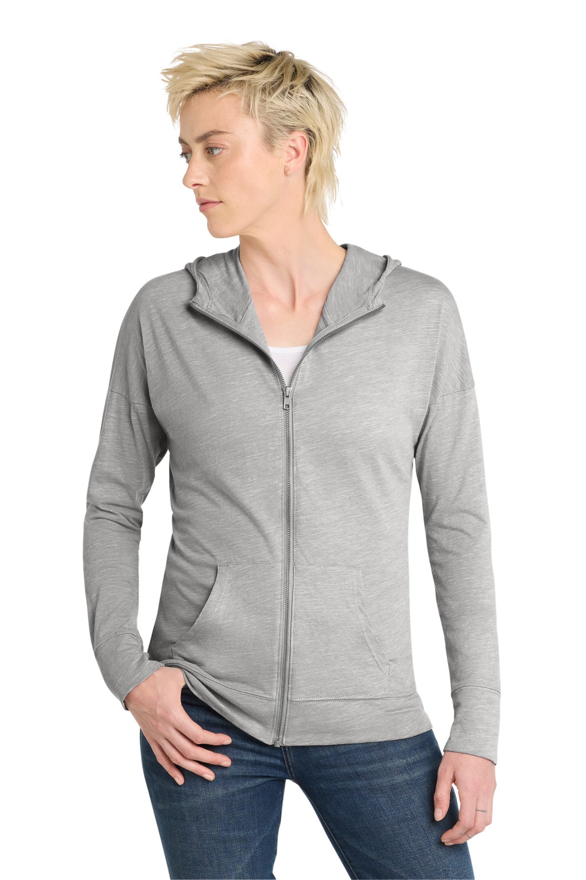 Custom Light Grey Women's Medal Full-Zip Hoodie DT665, personalized by SanCanDo Swag in Argyle, TX