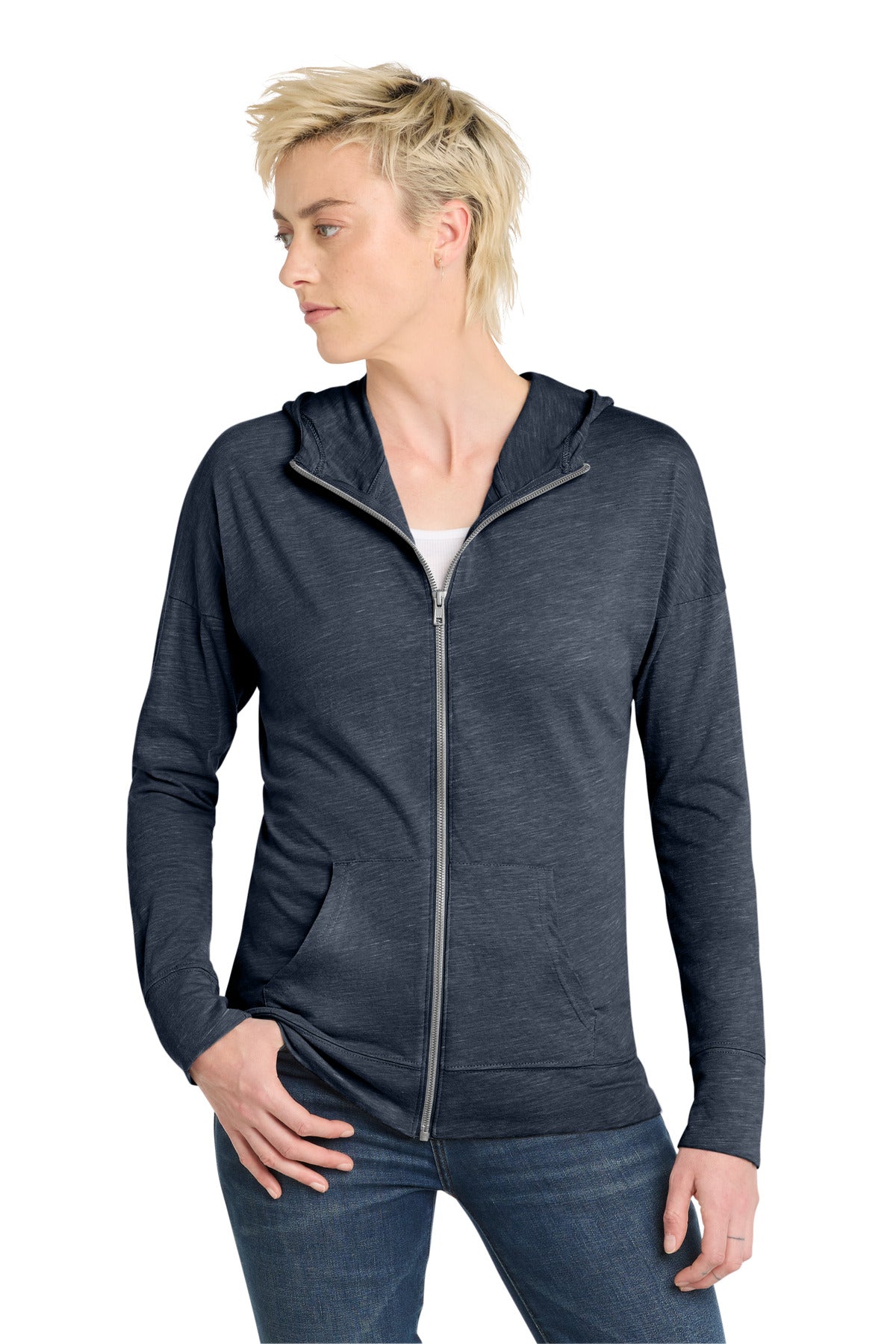 Custom New Navy Women's Medal Full-Zip Hoodie DT665, personalized by SanCanDo Swag in Argyle, TX