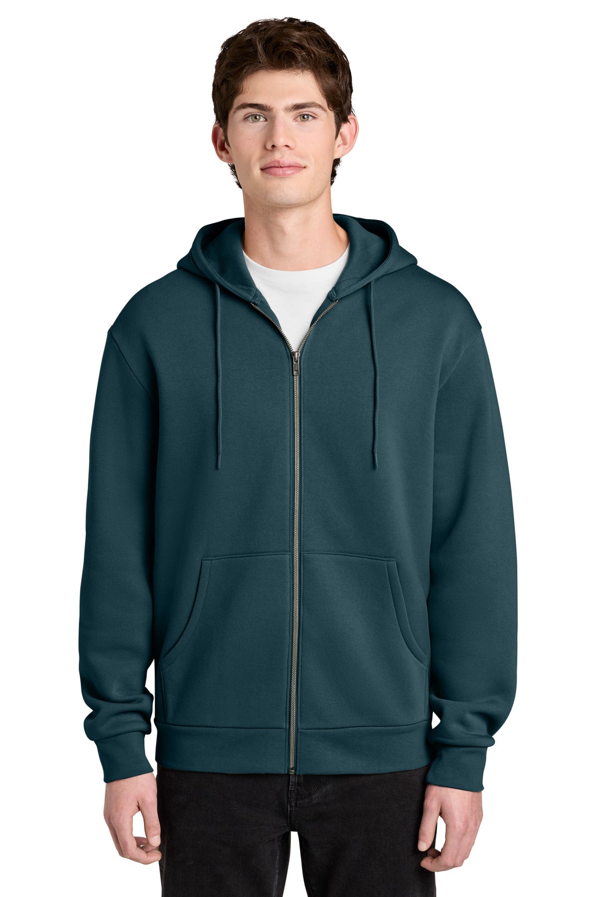 Custom Deep Cyan MelloFleece Full-Zip Hoodie DT6702, personalized by SanCanDo Swag in Argyle, TX
