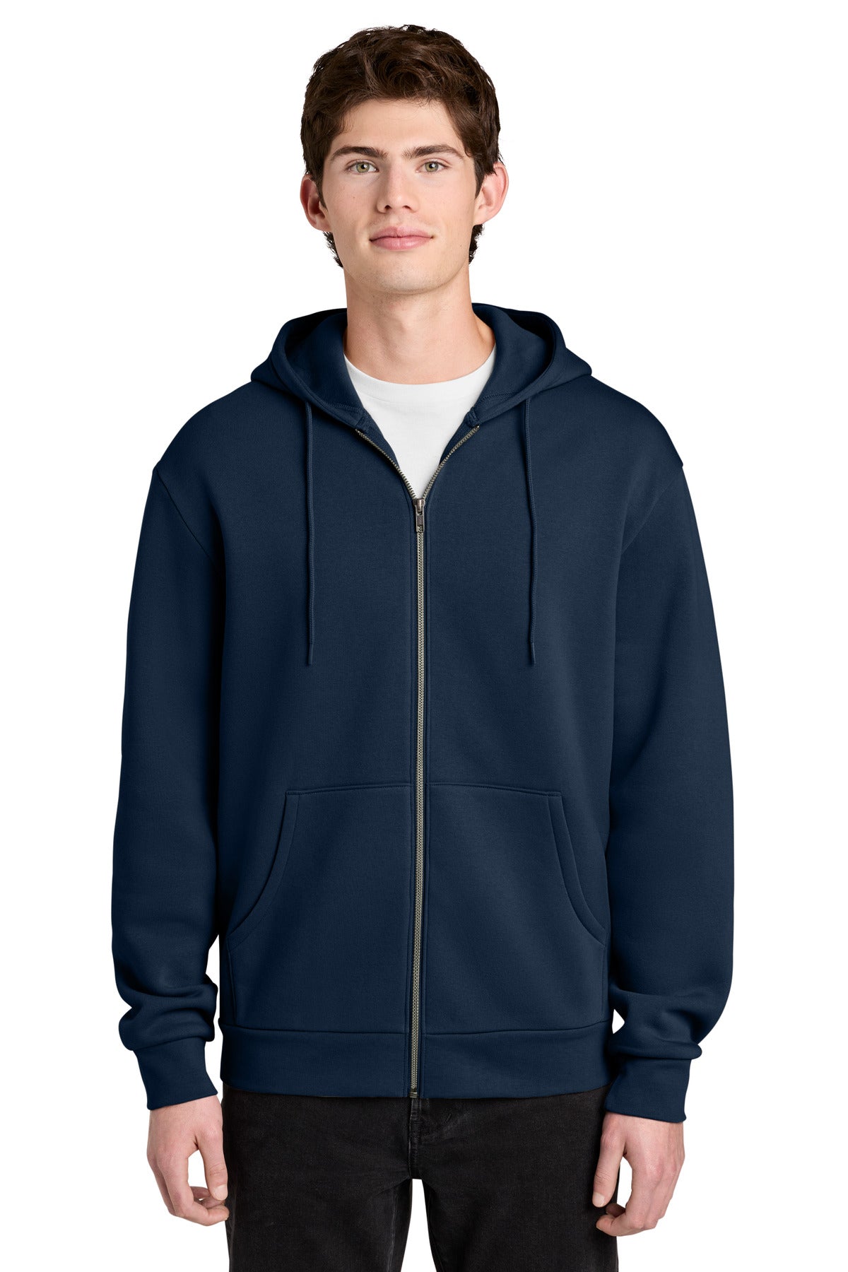 Custom River Blue Navy MelloFleece Full-Zip Hoodie DT6702, personalized by SanCanDo Swag in Argyle, TX