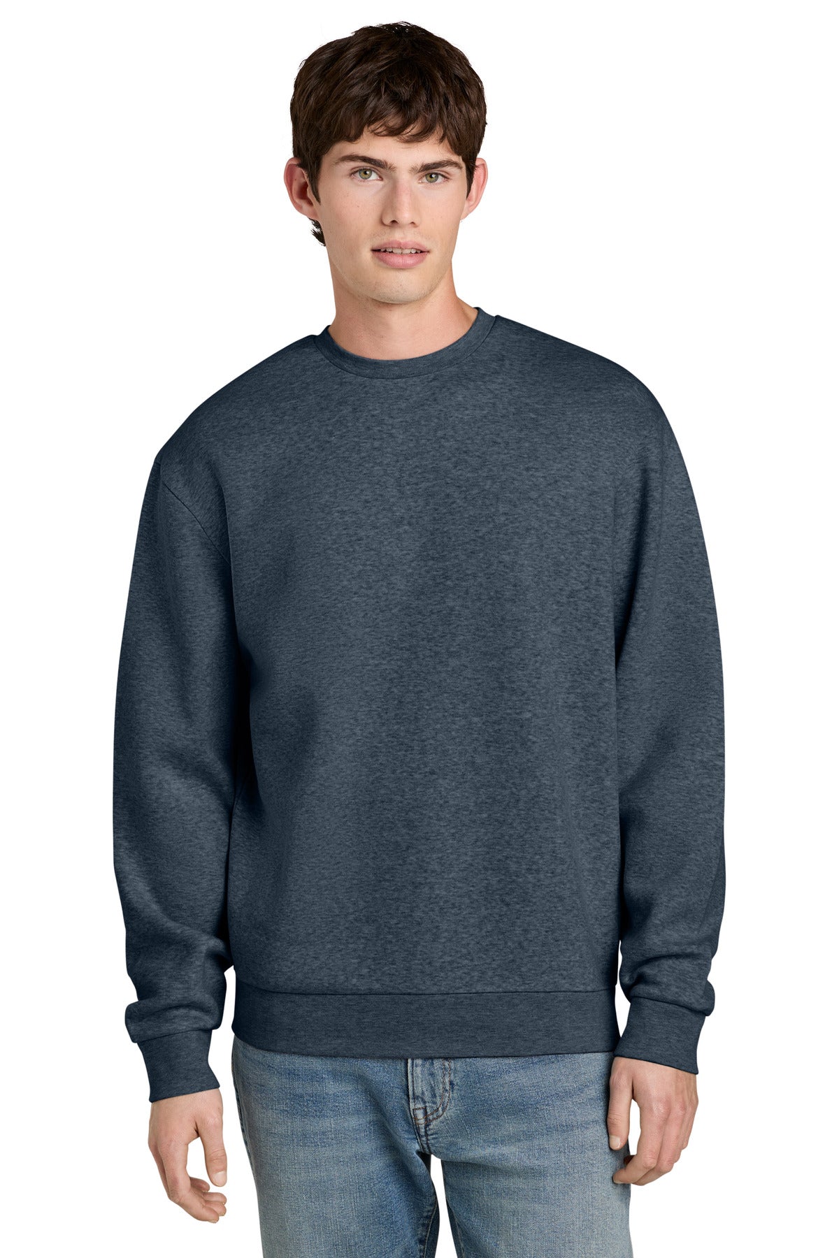 Custom Navy Heather MelloFleece Crew DT6704, personalized by SanCanDo Swag in Argyle, TX