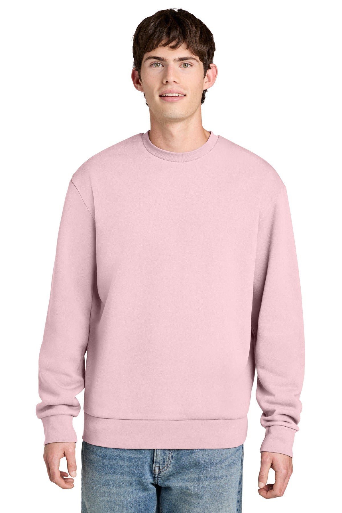 Custom Carnation Pink MelloFleece Crew DT6704, personalized by SanCanDo Swag in Argyle, TX