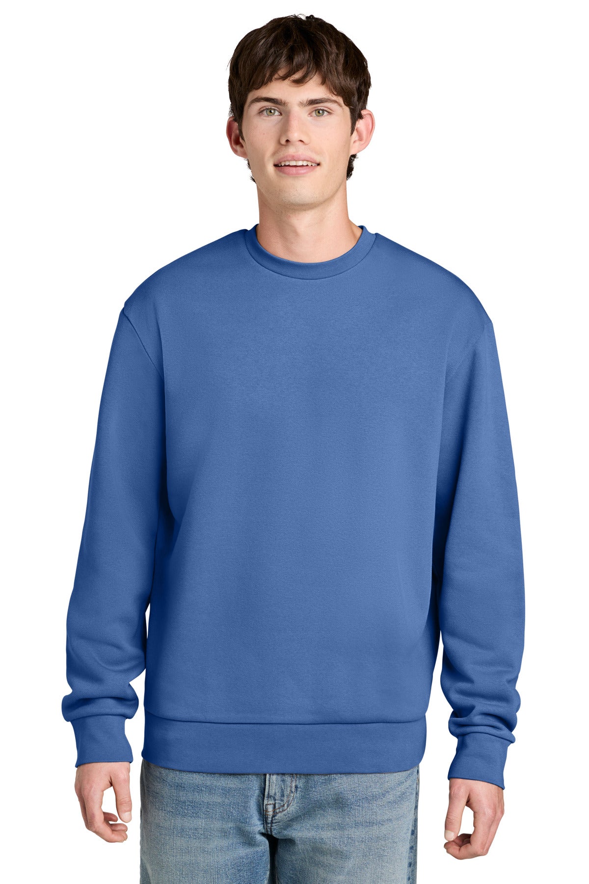 Custom Cornflower Blue MelloFleece Crew DT6704, personalized by SanCanDo Swag in Argyle, TX