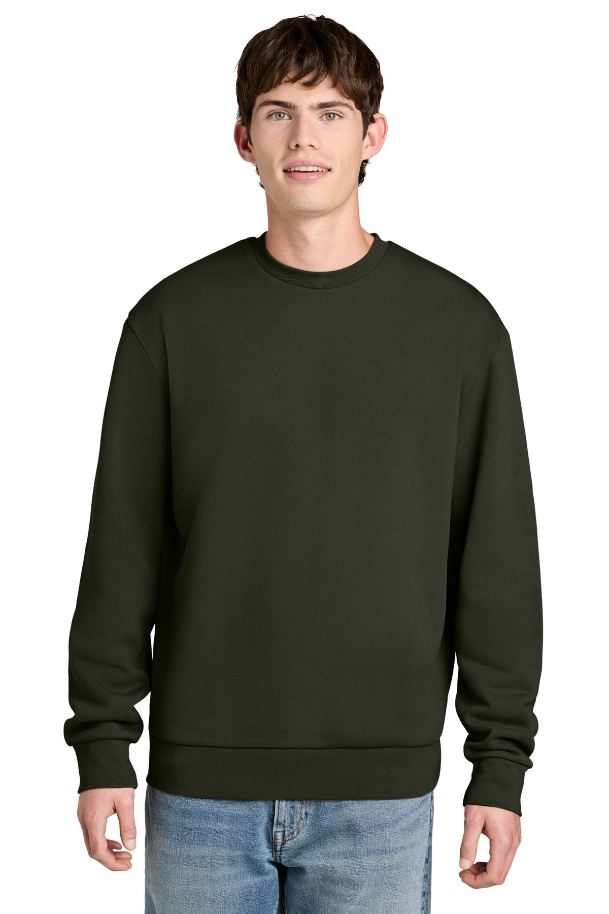 Custom Dark Olive MelloFleece Crew DT6704, personalized by SanCanDo Swag in Argyle, TX