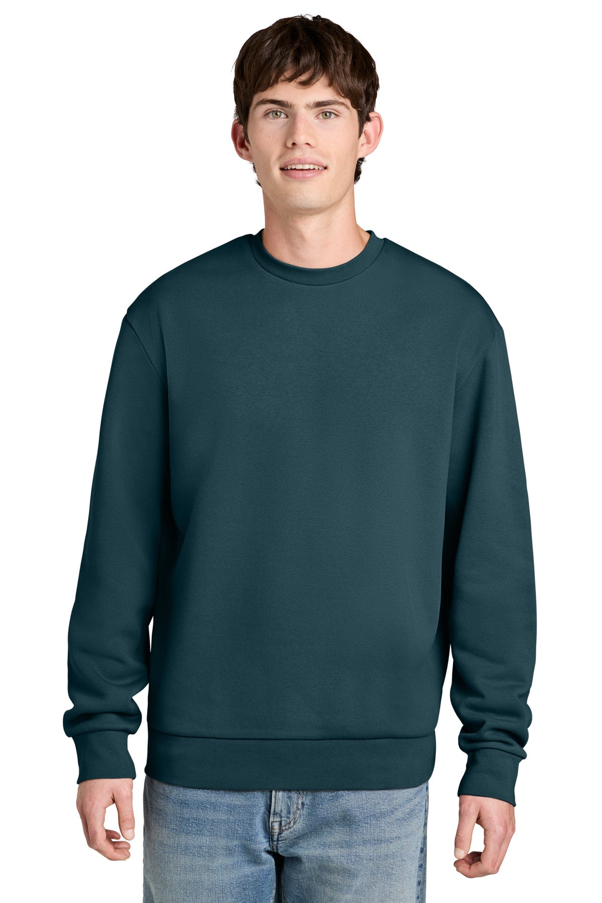 Custom Deep Cyan MelloFleece Crew DT6704, personalized by SanCanDo Swag in Argyle, TX