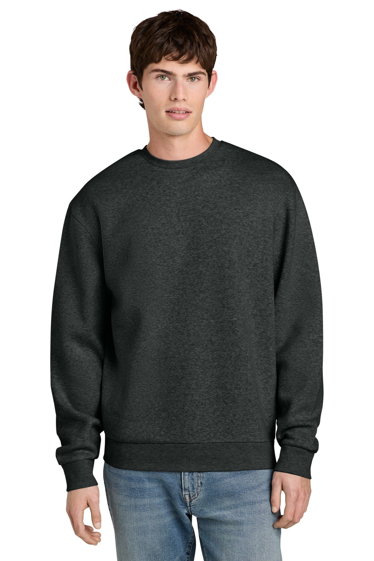 Custom Heathered Charcoal MelloFleece Crew DT6704, personalized by SanCanDo Swag in Argyle, TX