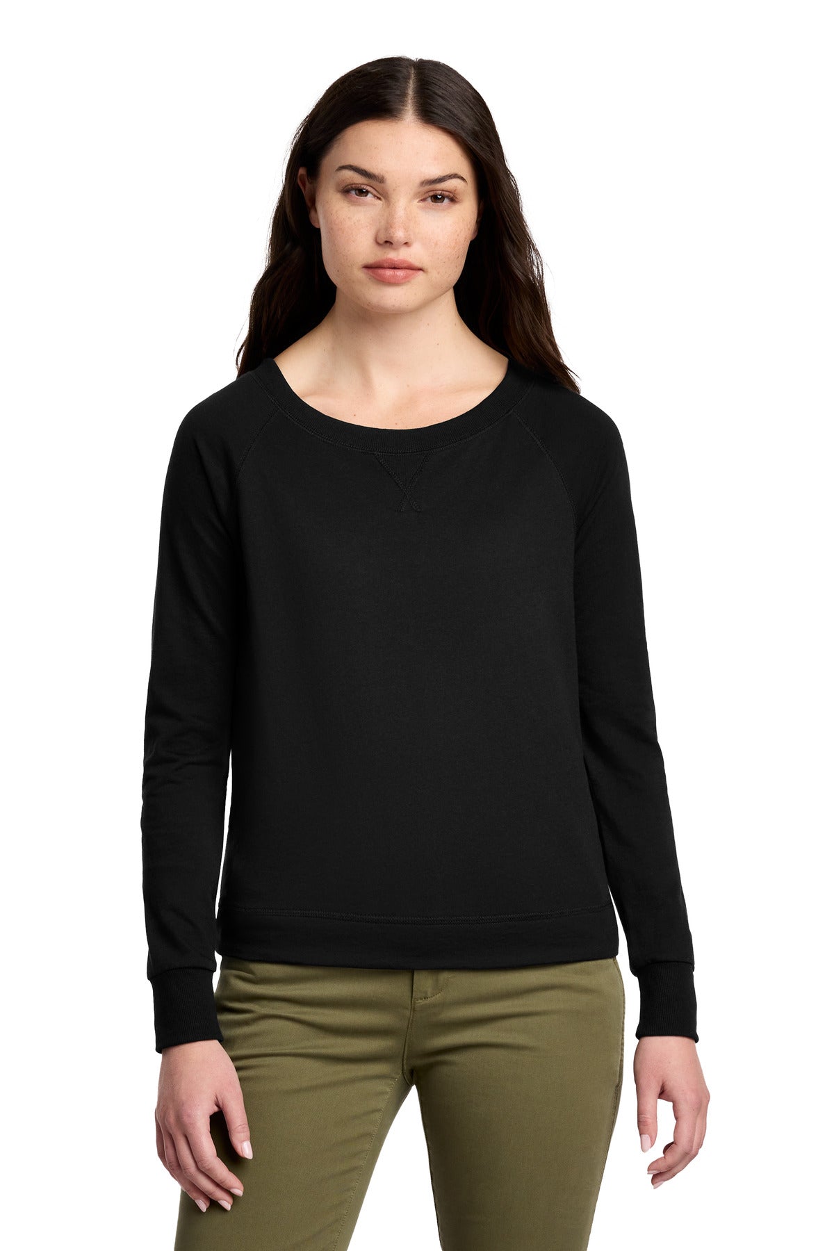 Custom Black Terry Long Sleeve Crewneck DT672, personalized by SanCanDo Swag in Argyle, TX