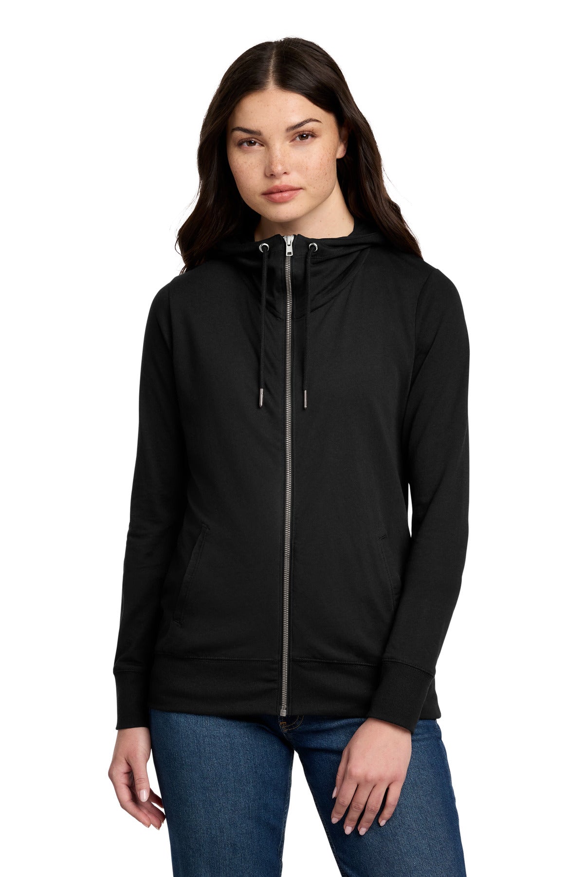 Custom Black Featherweight French Terry Full-Zip Hoodie DT673, personalized by SanCanDo Swag in Argyle, TX