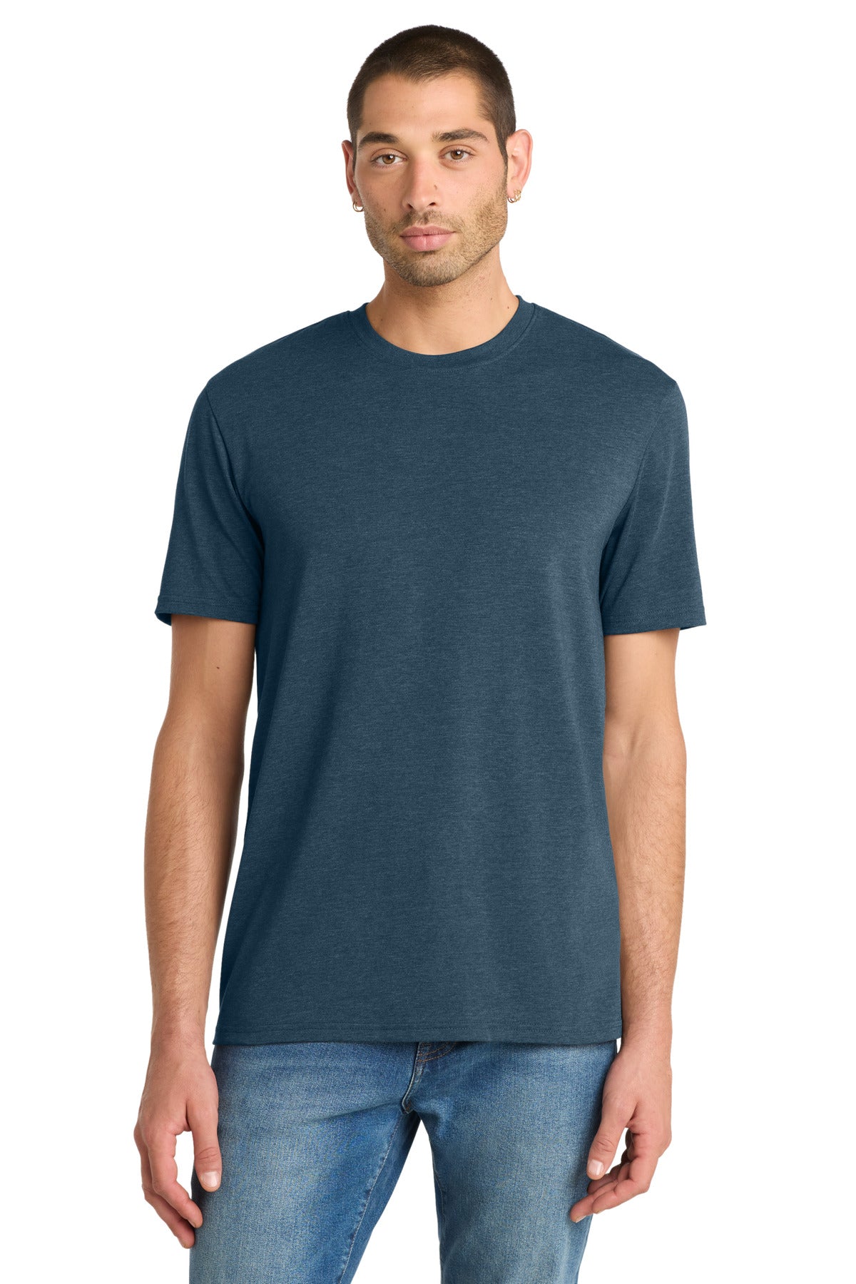 Custom Heathered Neptune Blue Flex Tee DT7500, personalized by SanCanDo Swag in Argyle, TX
