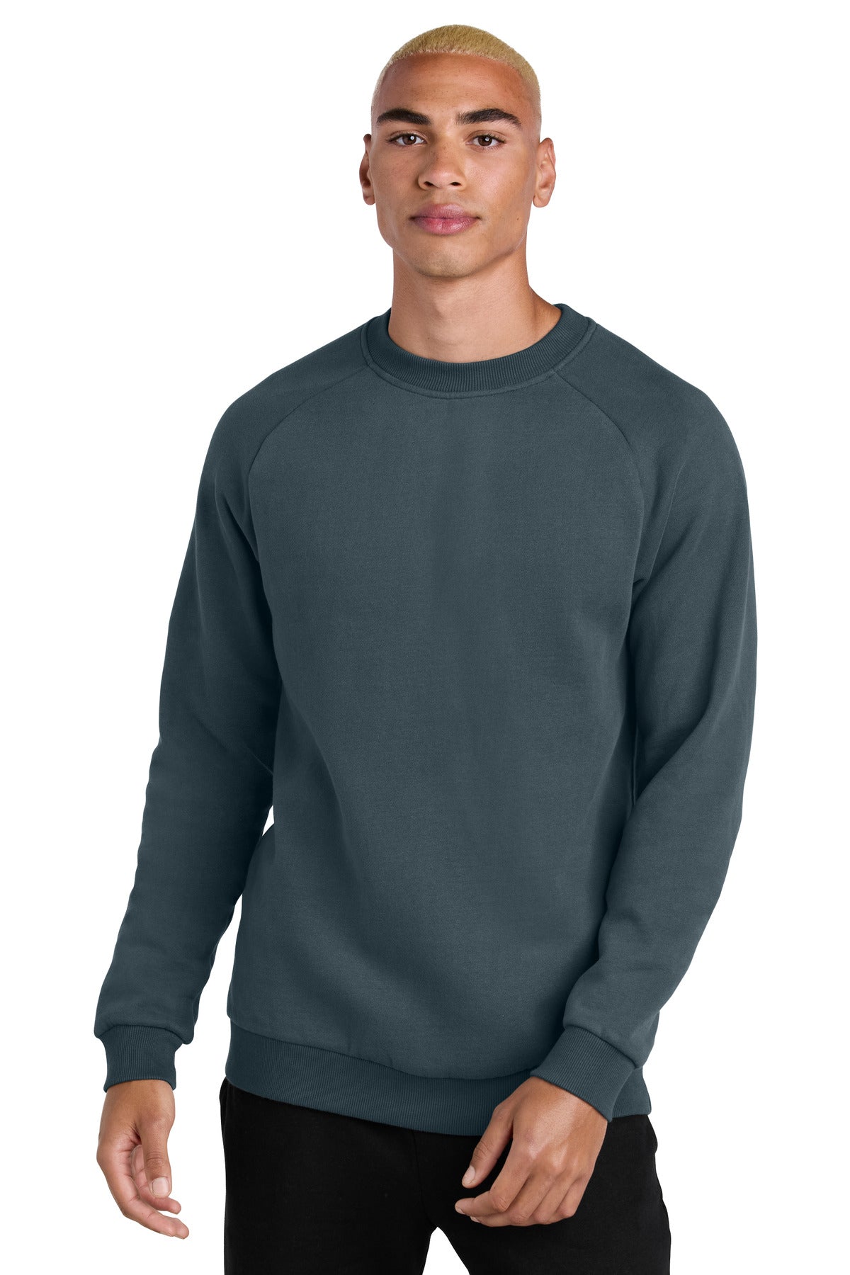 Custom Deep Steel Blue Cloud Fleece Crew DT7804, personalized by SanCanDo Swag in Argyle, TX