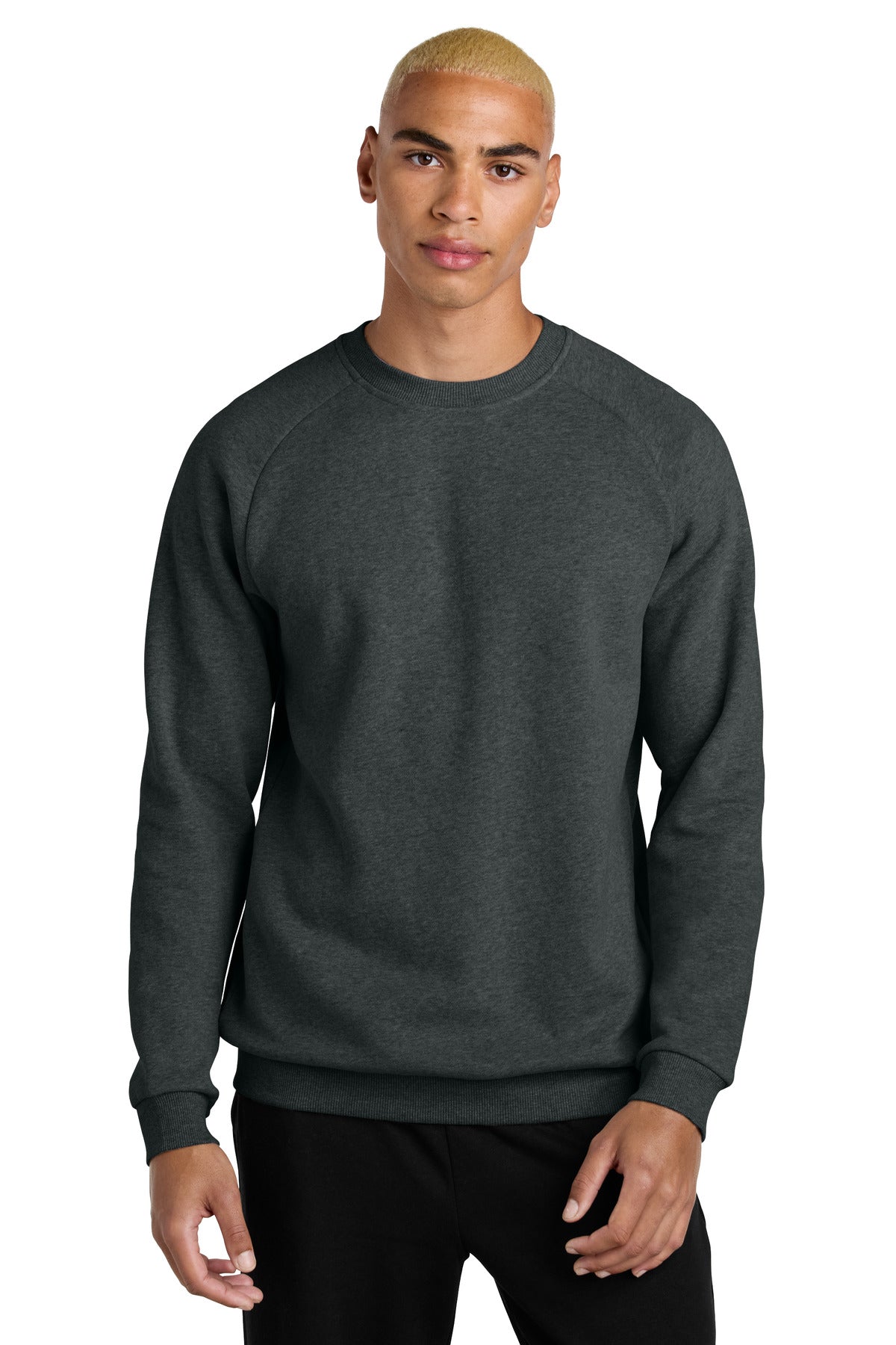 Custom Heathered Charcoal Cloud Fleece Crew DT7804, personalized by SanCanDo Swag in Argyle, TX
