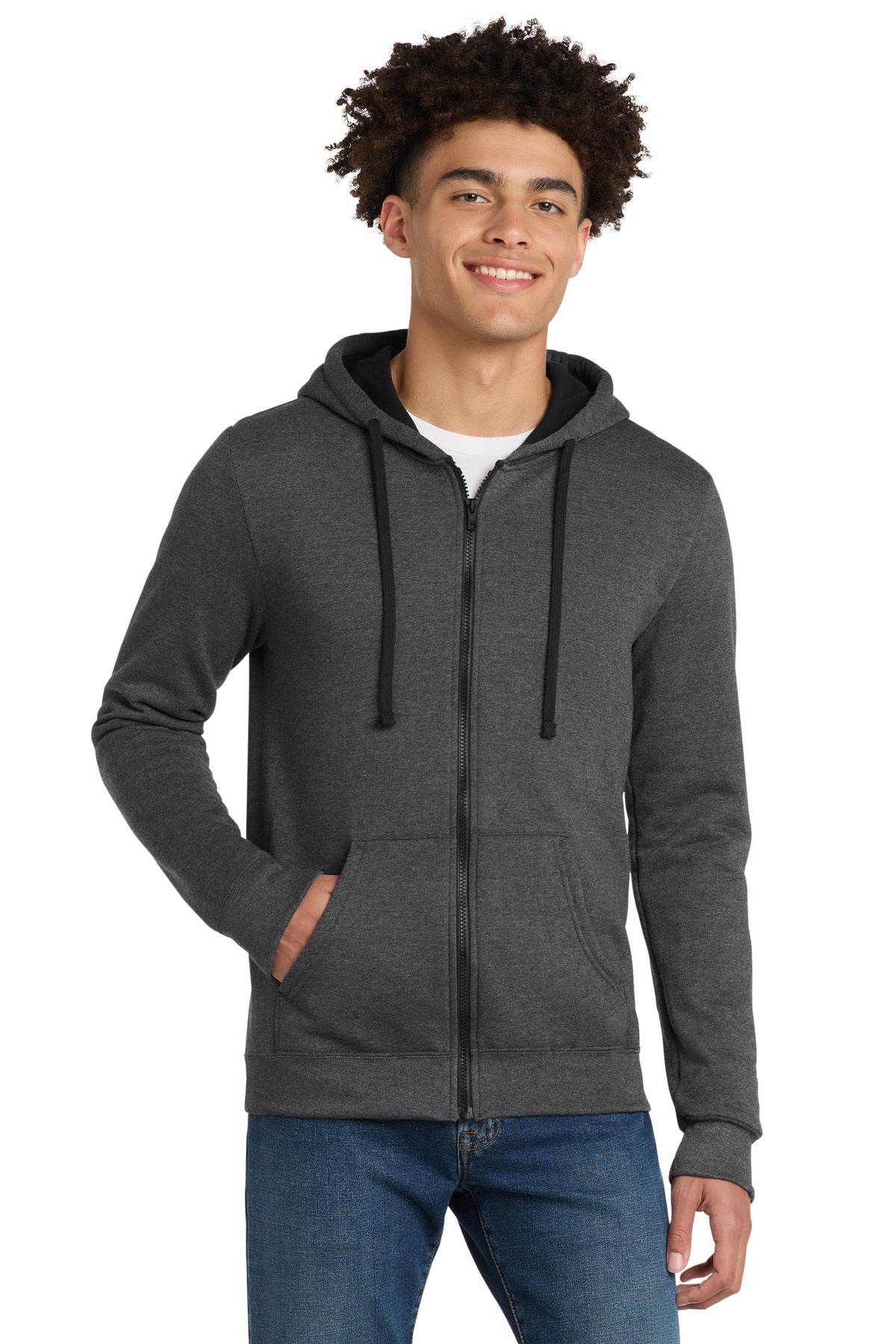Custom Heathered Charcoal The Concert Fleece Full-Zip Hoodie DT800, personalized by SanCanDo Swag in Argyle, TX