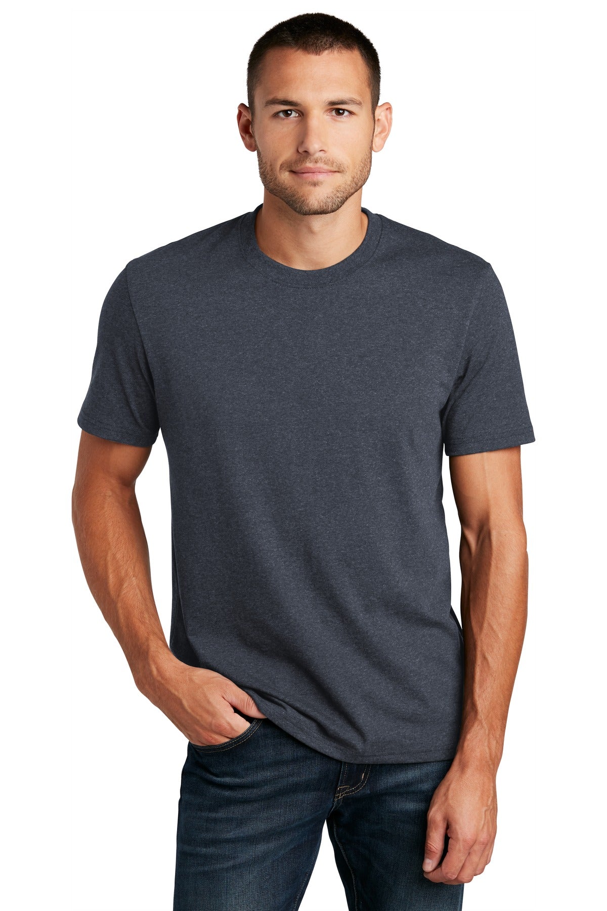 Custom Heathered Navy Re-Tee DT8000, personalized by SanCanDo Swag in Argyle, TX