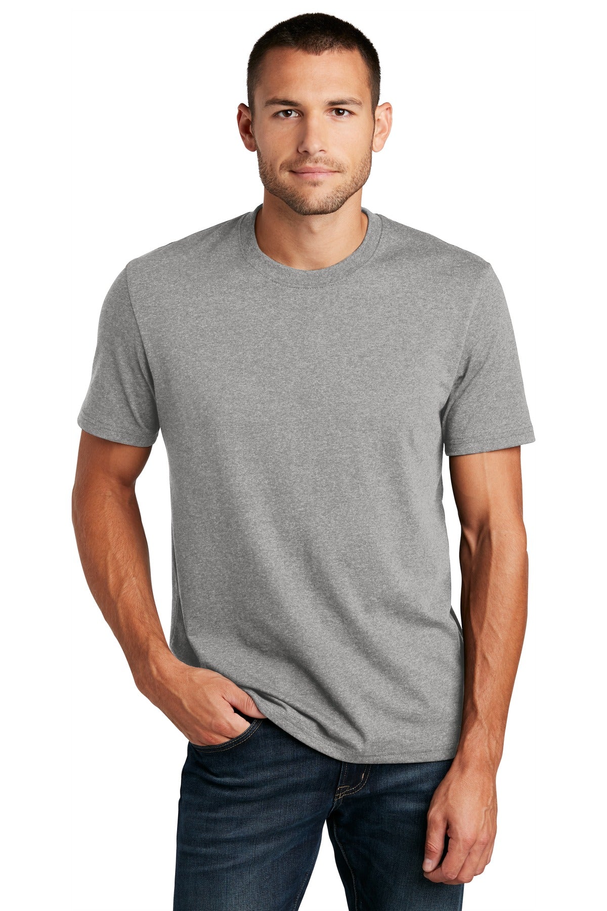 Custom Light Heather Grey Re-Tee DT8000, personalized by SanCanDo Swag in Argyle, TX