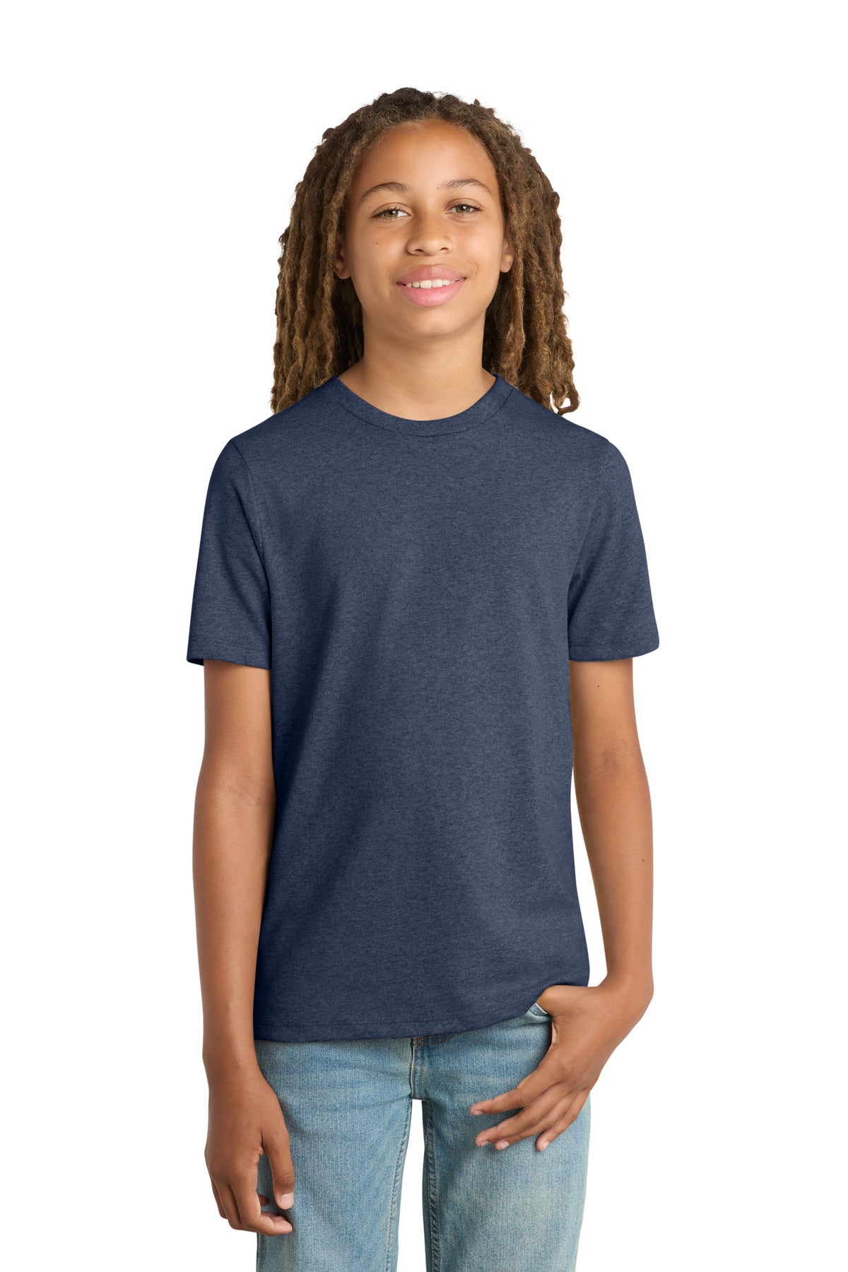 Custom Heathered Navy Youth Re-Tee DT8000Y, personalized by SanCanDo Swag in Argyle, TX