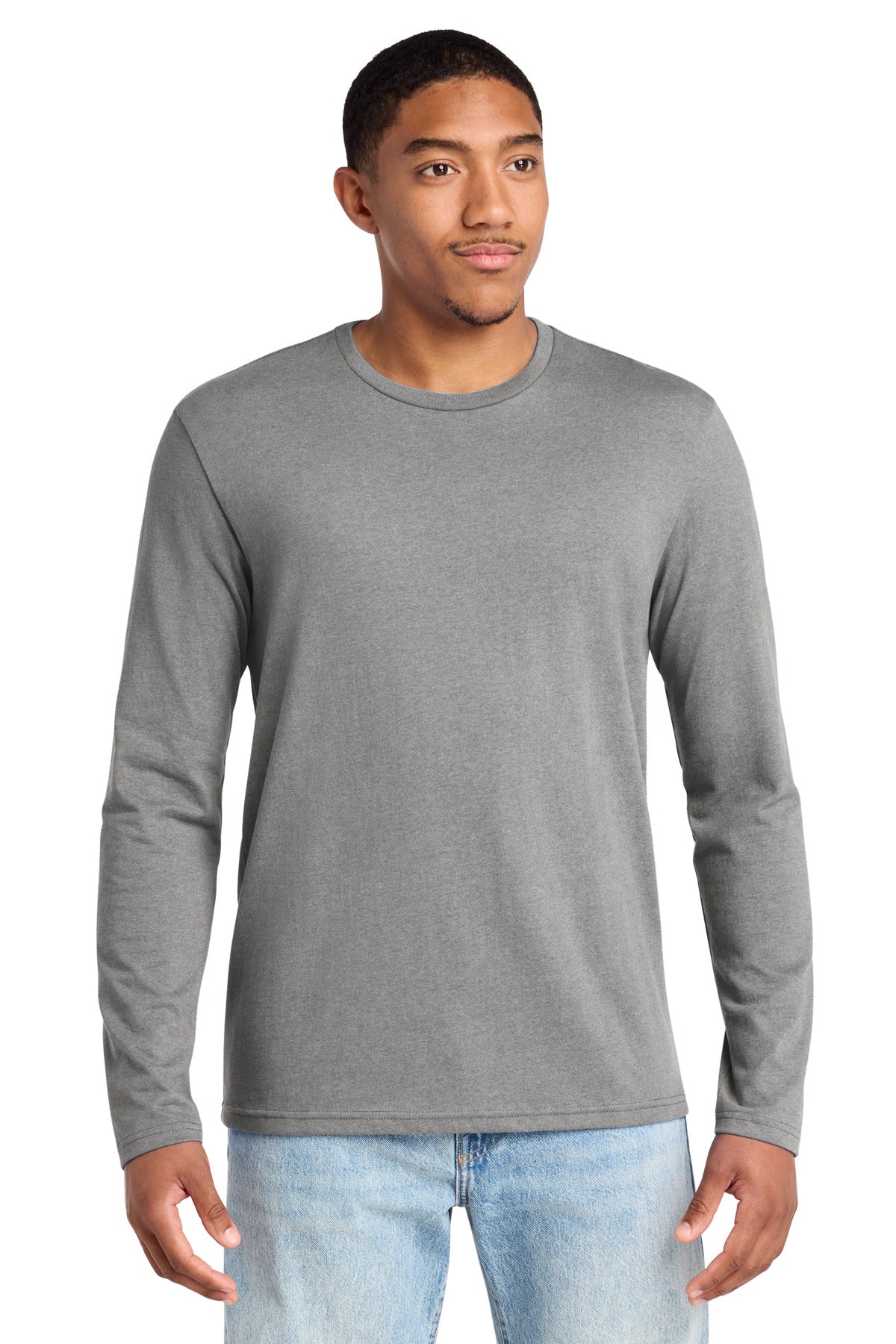 Custom Light Heather Grey Re-Tee Long Sleeve DT8003, personalized by SanCanDo Swag in Argyle, TX