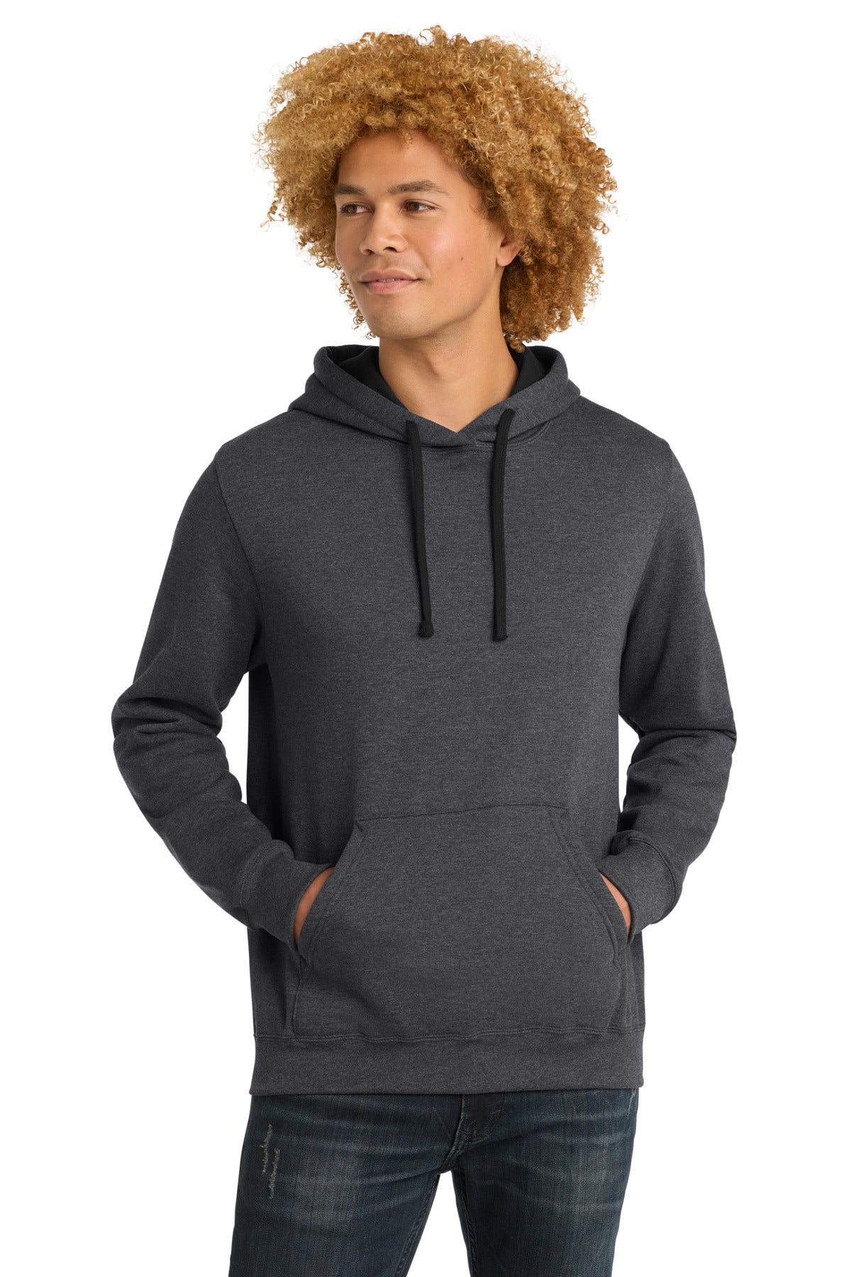 Custom Heathered Charcoal The Concert Fleece Hoodie DT810, personalized by SanCanDo Swag in Argyle, TX