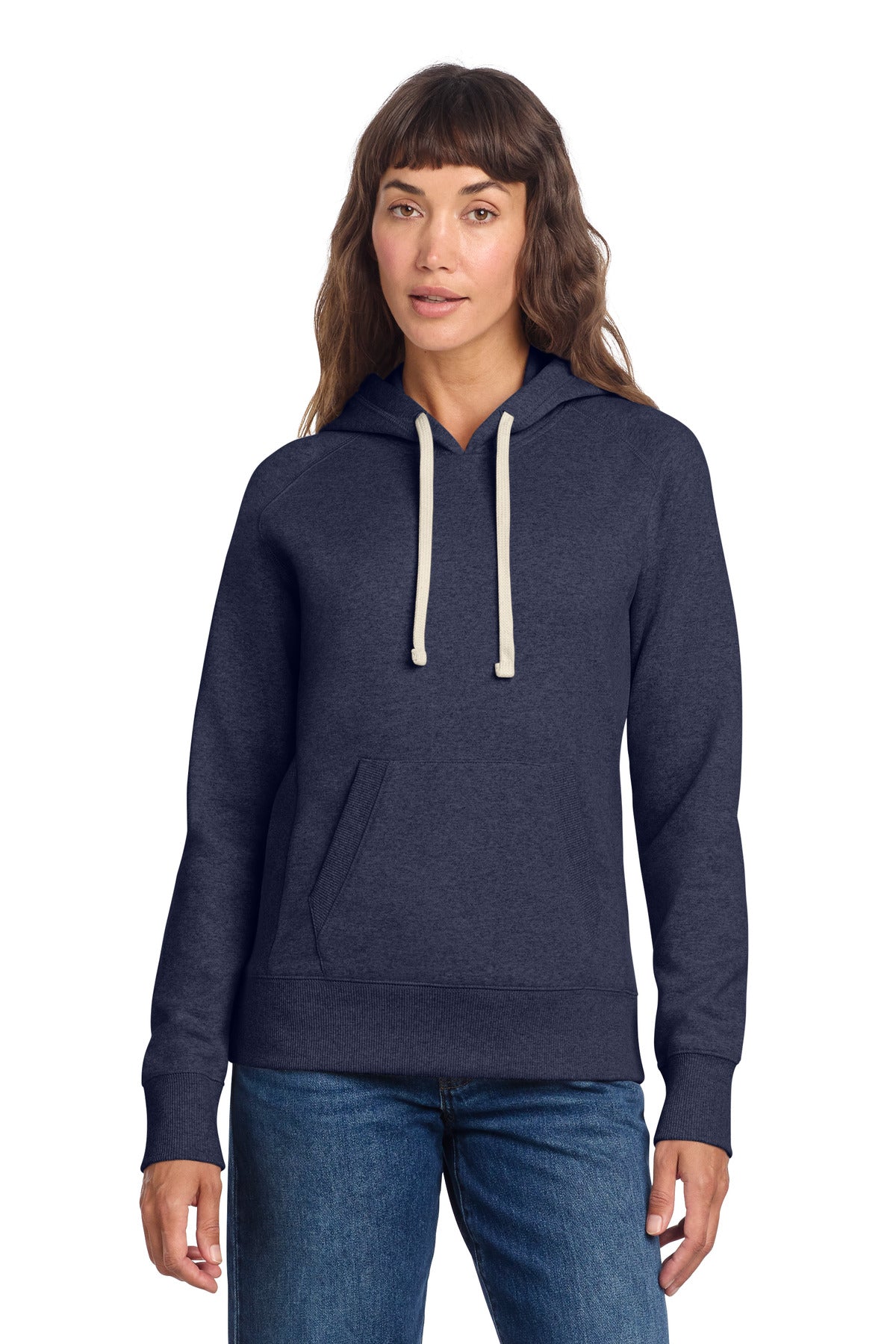 Custom Heathered Navy Women's Re-Fleece Hoodie DT8101, personalized by SanCanDo Swag in Argyle, TX