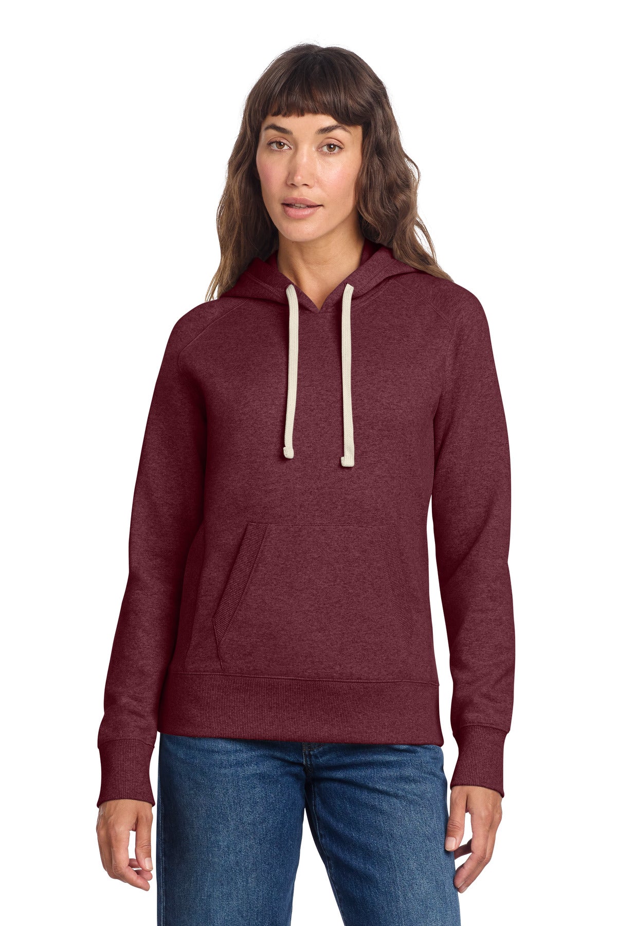 Custom Maroon Heather Women's Re-Fleece Hoodie DT8101, personalized by SanCanDo Swag in Argyle, TX