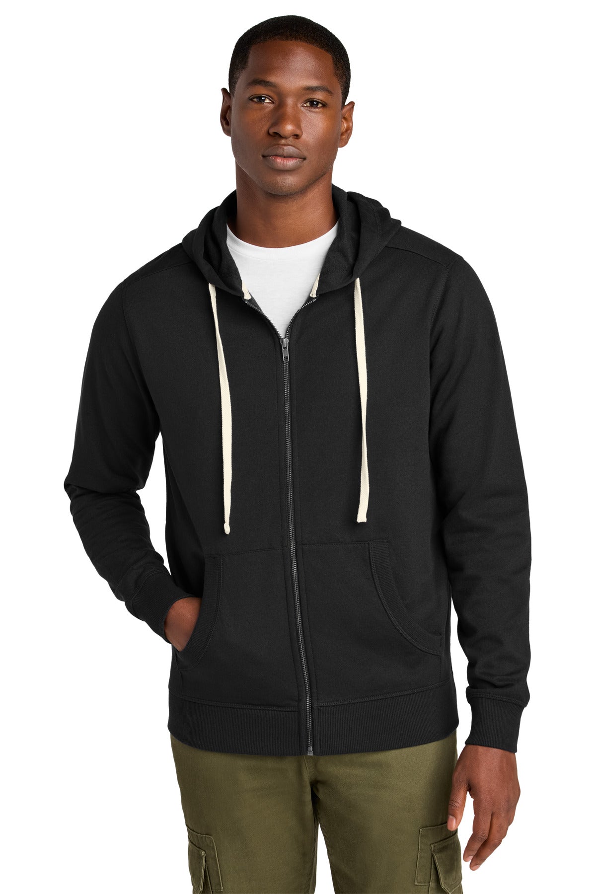 Custom Black Re-FleeceFull-Zip Hoodie DT8102, personalized by SanCanDo Swag in Argyle, TX