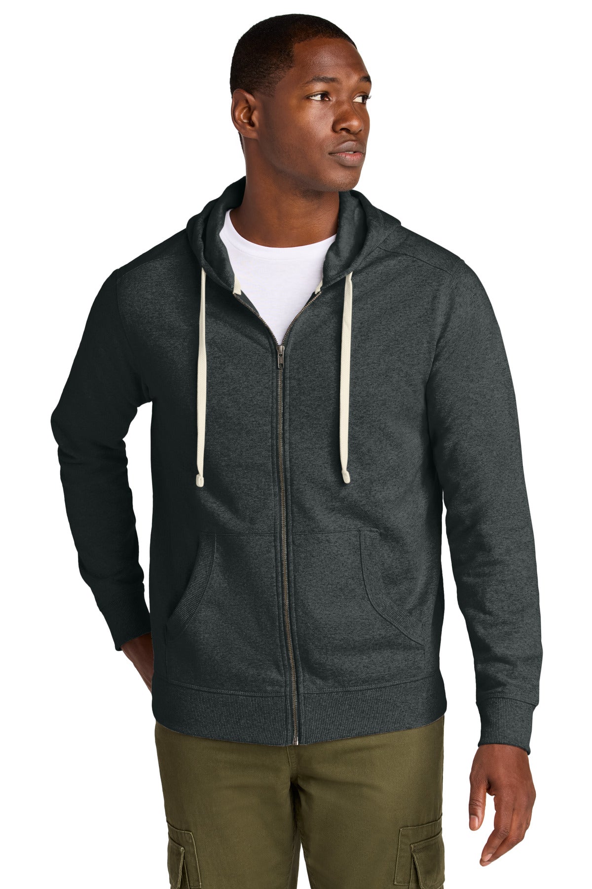 Custom Charcoal Heather Re-FleeceFull-Zip Hoodie DT8102, personalized by SanCanDo Swag in Argyle, TX