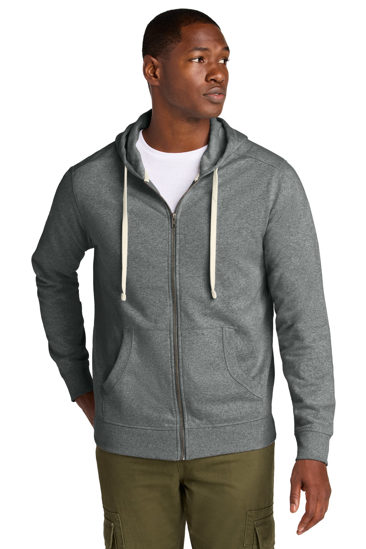 Custom Deep Grey Heather Re-FleeceFull-Zip Hoodie DT8102, personalized by SanCanDo Swag in Argyle, TX