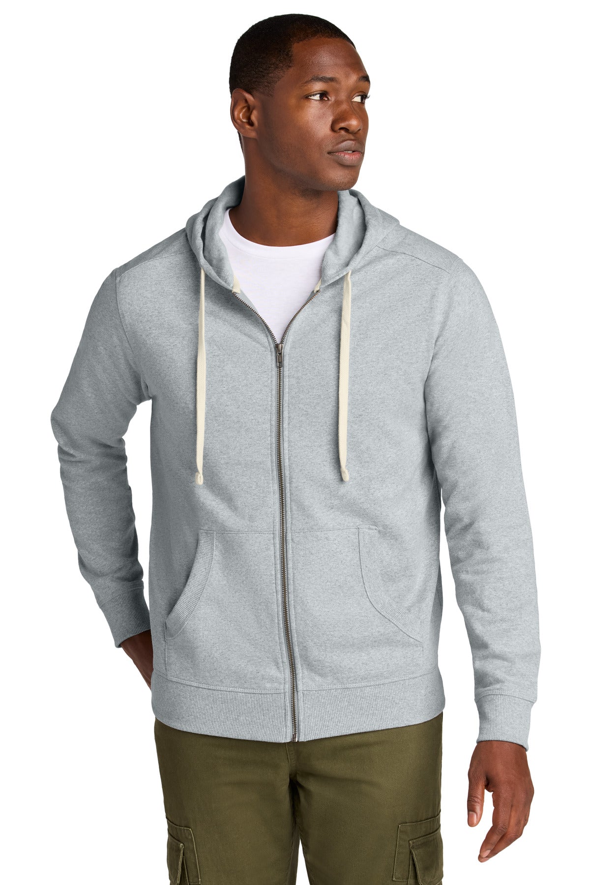 Custom Light Heather Grey Re-FleeceFull-Zip Hoodie DT8102, personalized by SanCanDo Swag in Argyle, TX
