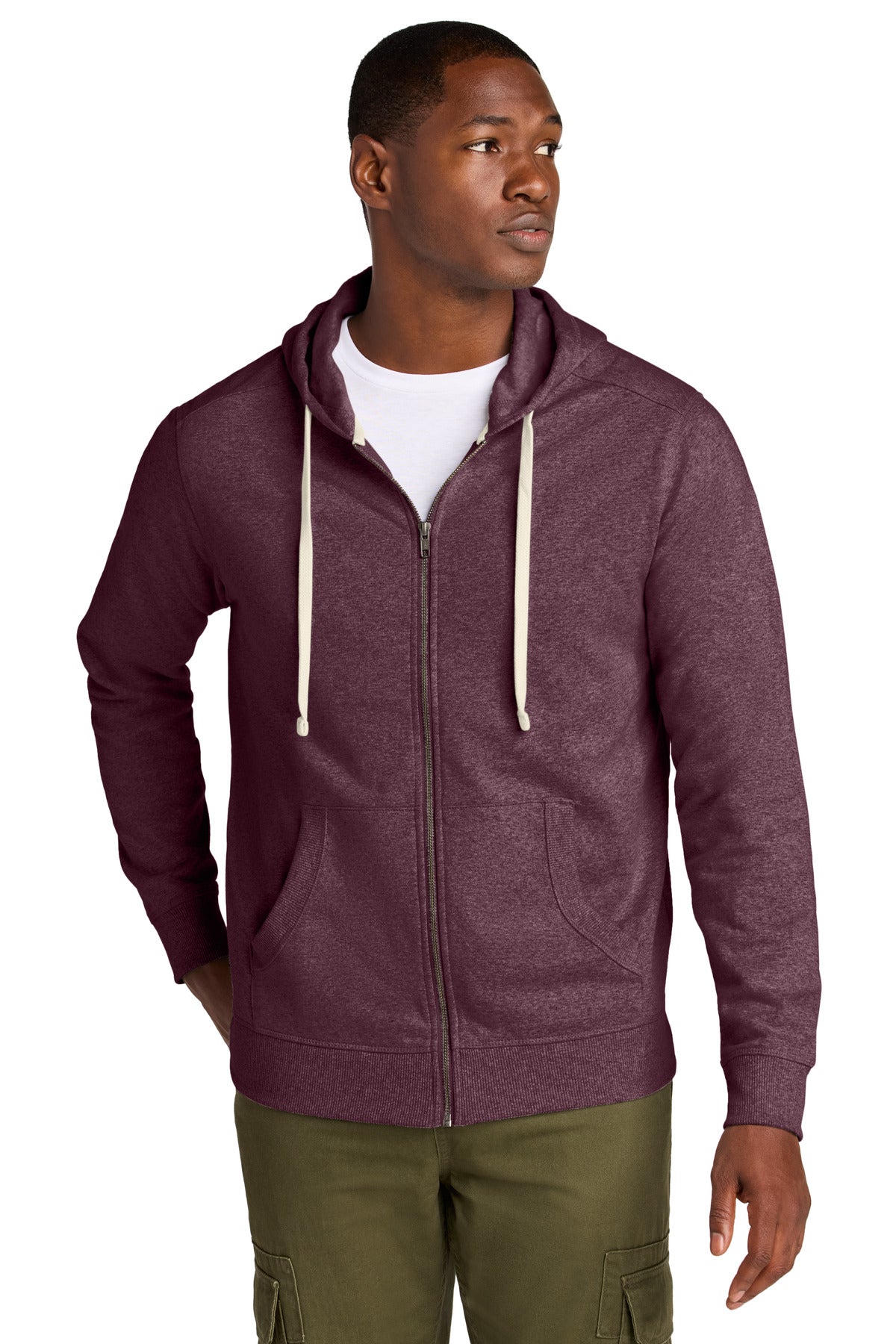 Custom Maroon Heather Re-FleeceFull-Zip Hoodie DT8102, personalized by SanCanDo Swag in Argyle, TX