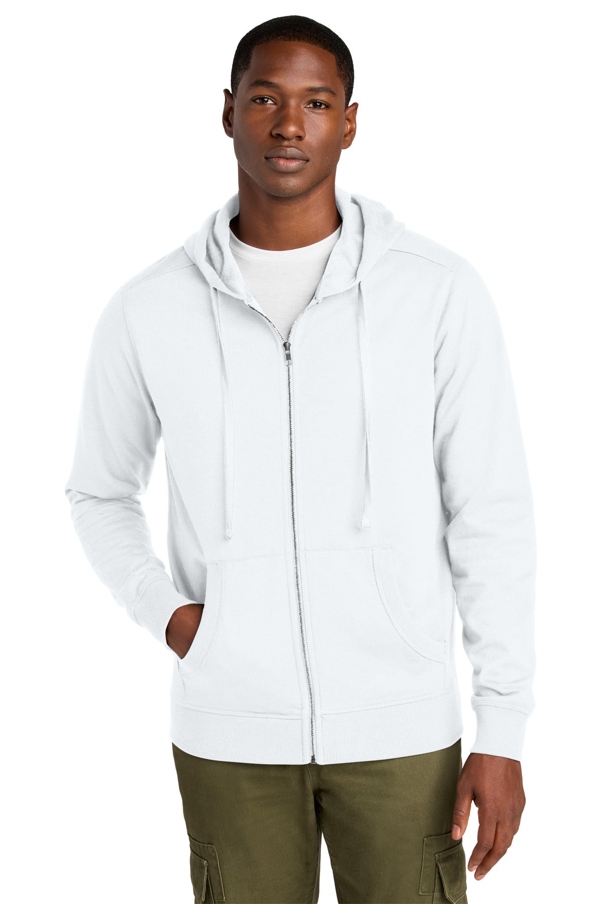 Custom White Re-FleeceFull-Zip Hoodie DT8102, personalized by SanCanDo Swag in Argyle, TX