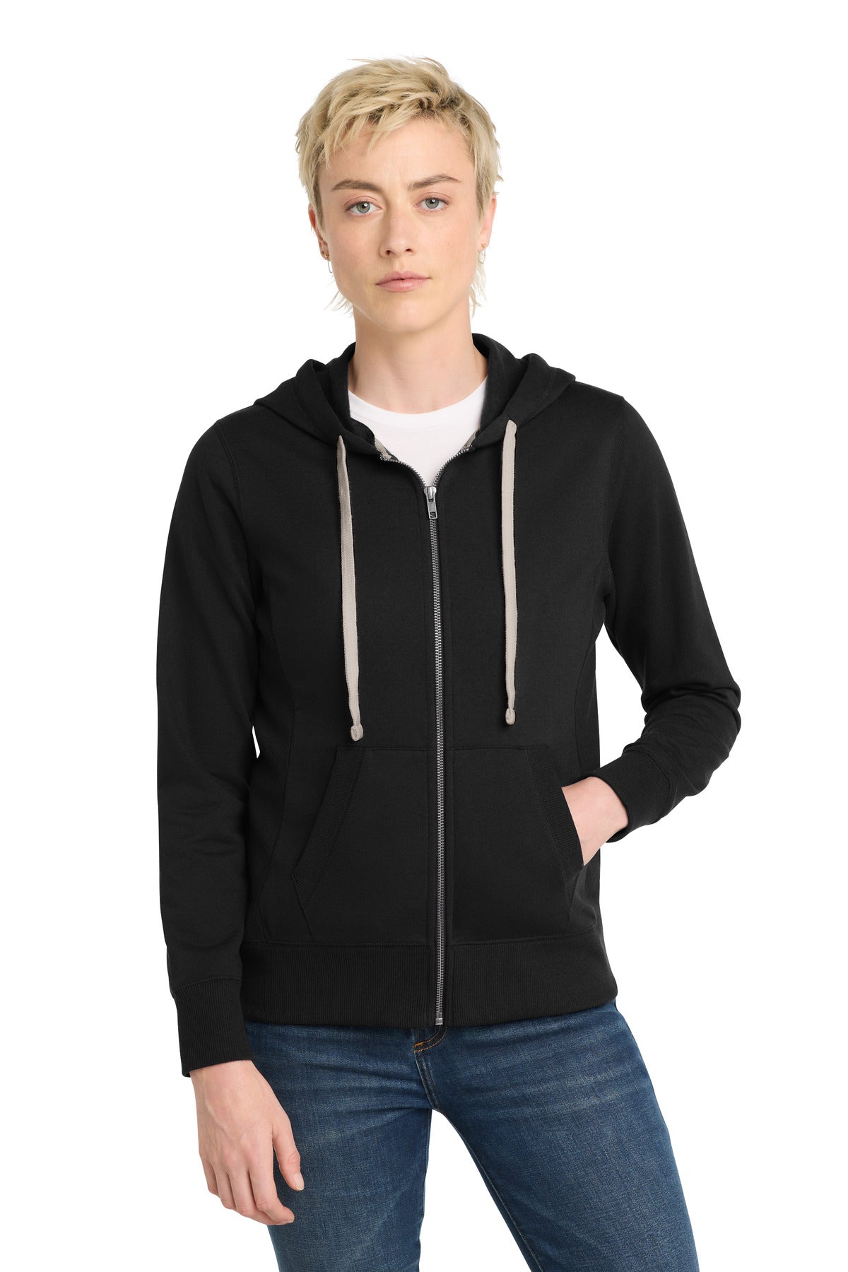 Custom Black Women's Re-FleeceFull-Zip Hoodie DT8103, personalized by SanCanDo Swag in Argyle, TX