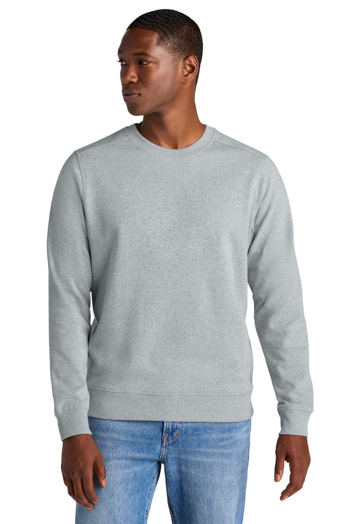 Custom Light Heather Grey Re-FleeceCrew DT8104, personalized by SanCanDo Swag in Argyle, TX