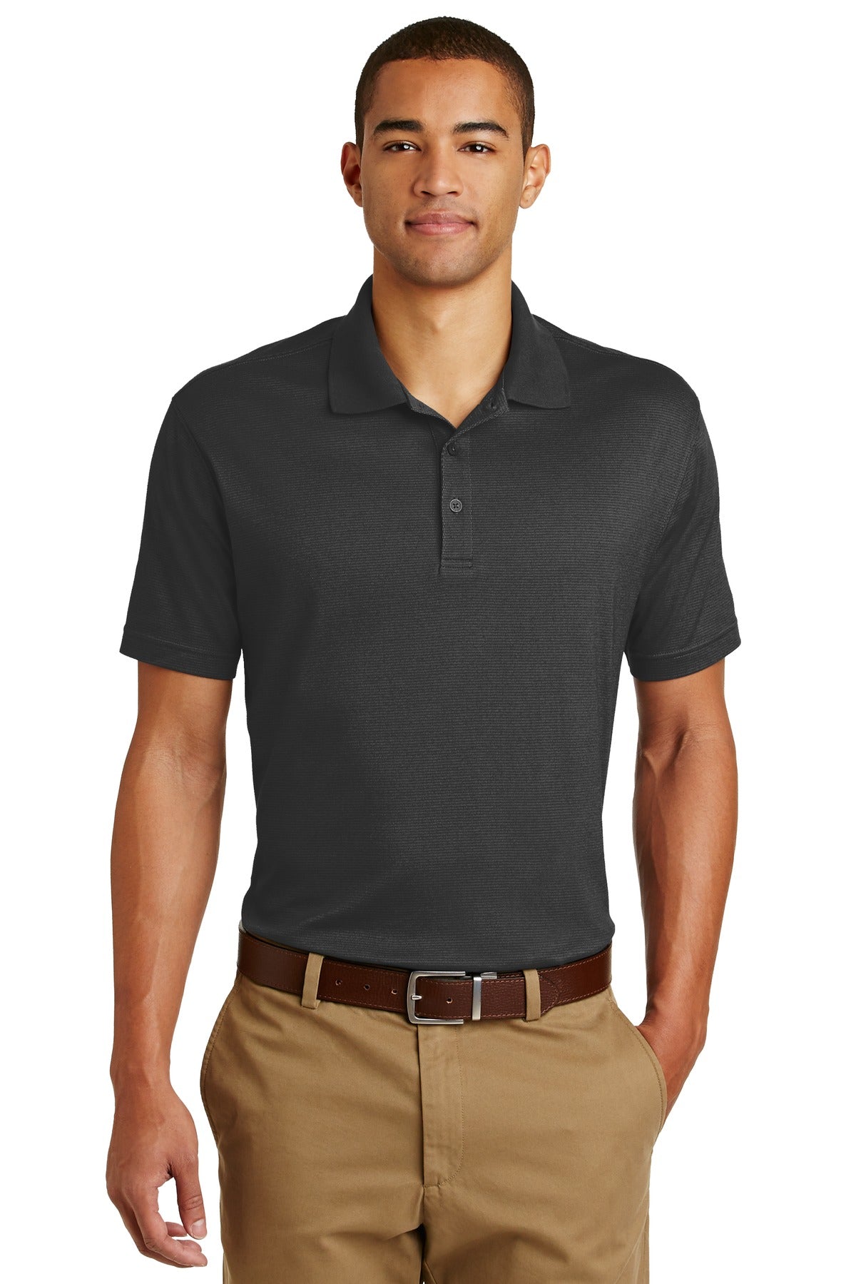 Custom Black Performance Polo EB102, personalized by SanCanDo Swag in Argyle, TX
