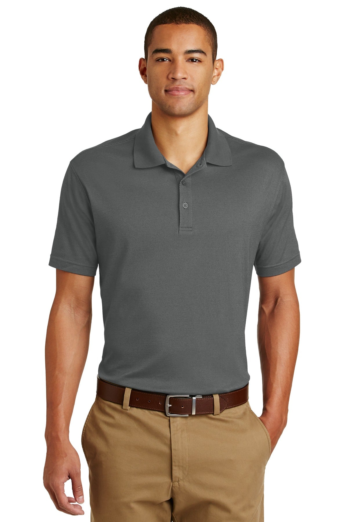 Custom Grey Steel Performance Polo EB102, personalized by SanCanDo Swag in Argyle, TX