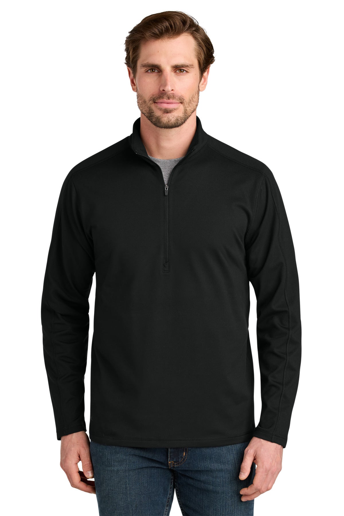 Custom Deep Black Adventurer 1/4-Zip EB120, personalized by SanCanDo Swag in Argyle, TX
