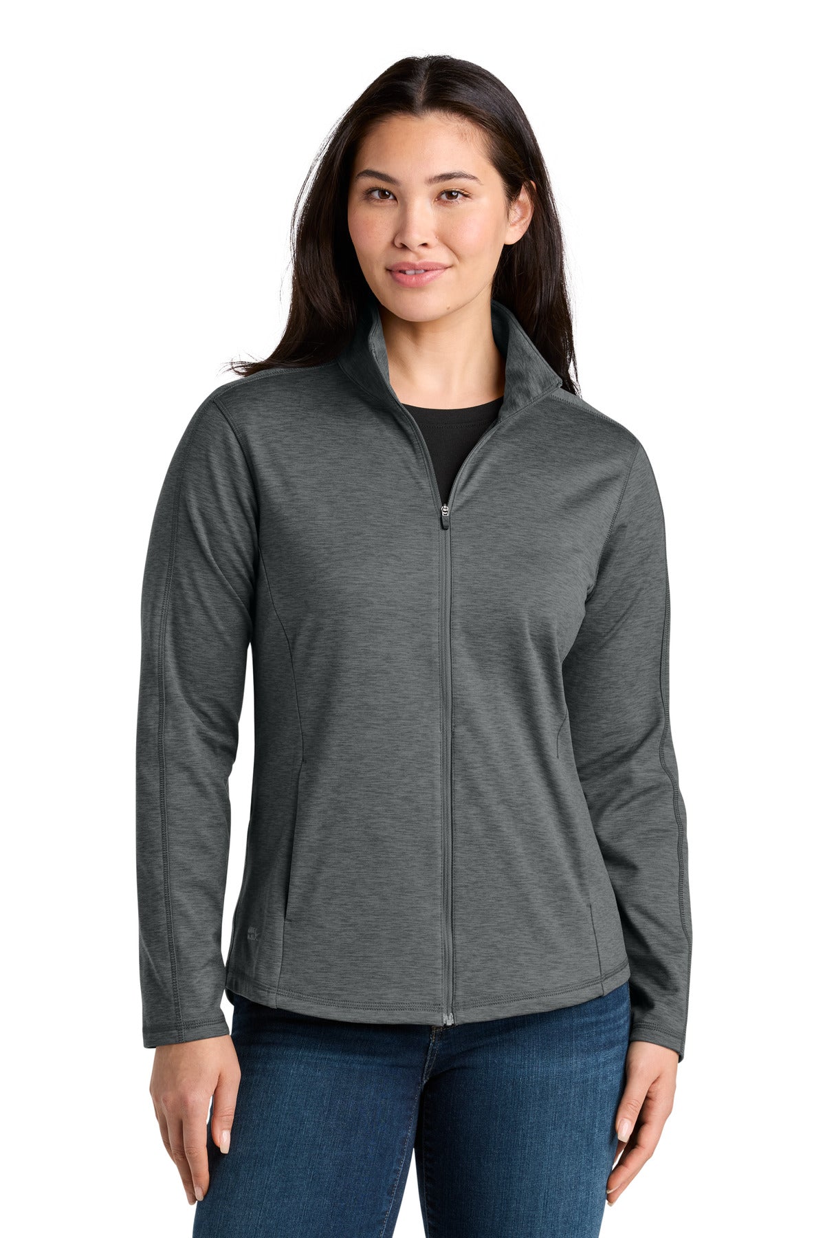 Custom Metal Grey Heather Women's Adventurer Full-Zip EB121, personalized by SanCanDo Swag in Argyle, TX