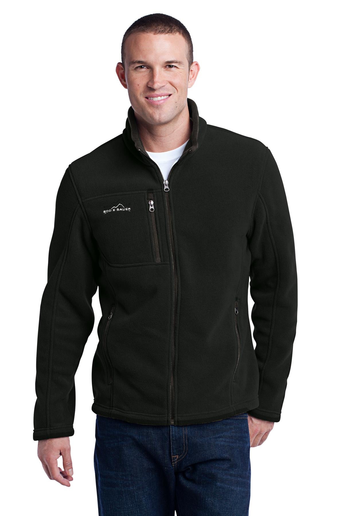 Custom Black Full-Zip Fleece Jacket EB200, personalized by SanCanDo Swag in Argyle, TX