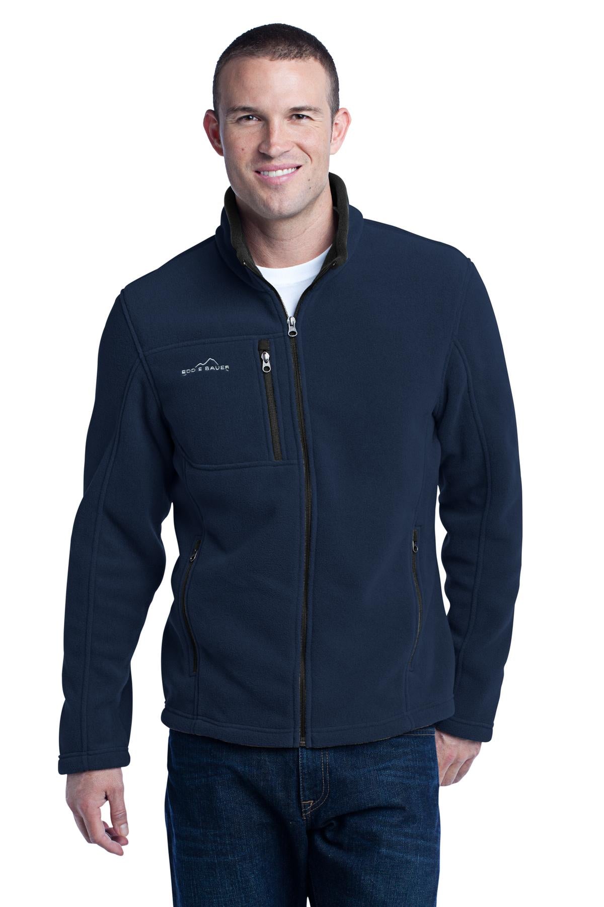 Custom River Blue Navy Full-Zip Fleece Jacket EB200, personalized by SanCanDo Swag in Argyle, TX
