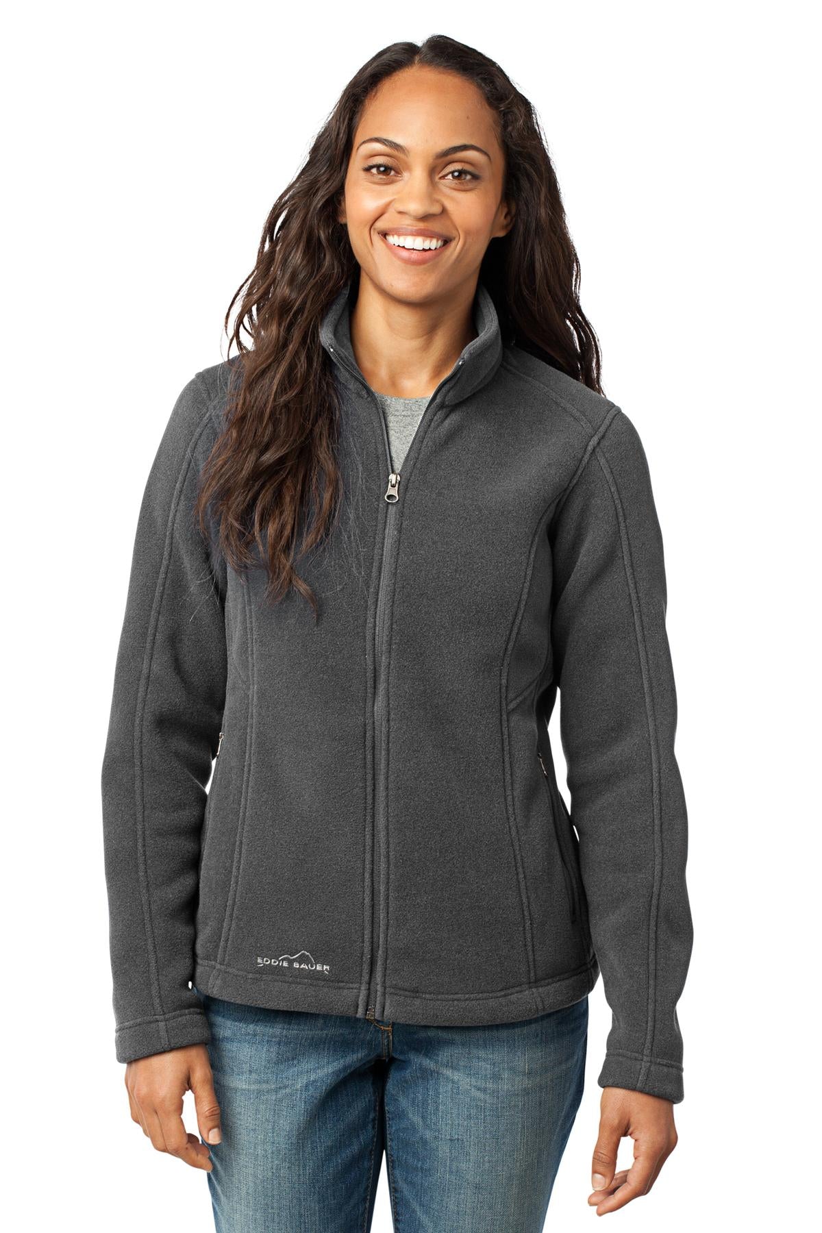 Custom Grey Steel Women's Full-Zip Fleece Jacket EB201, personalized by SanCanDo Swag in Argyle, TX